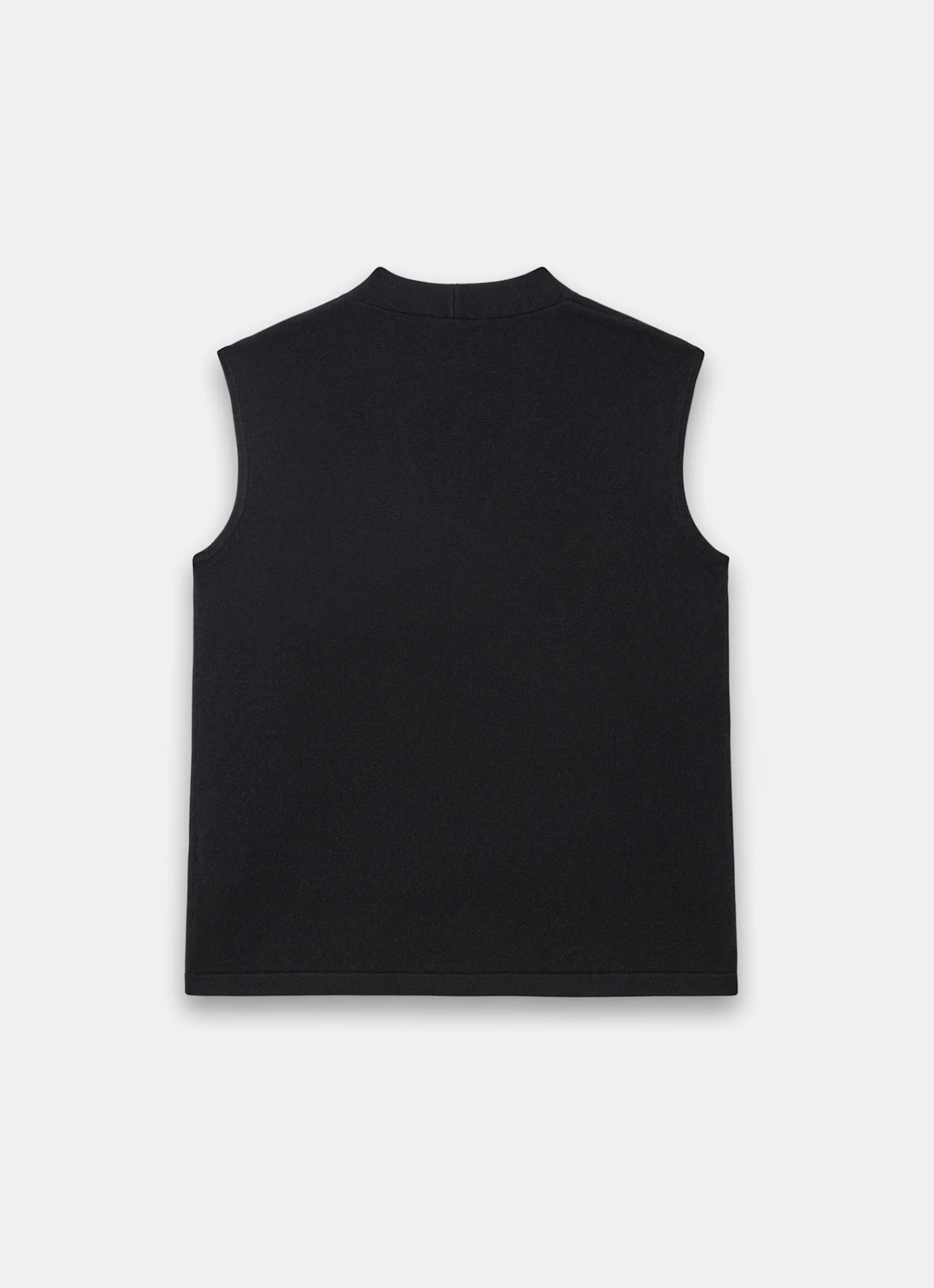 Black Wool Blend Sleeveless Knit Top - Image 7