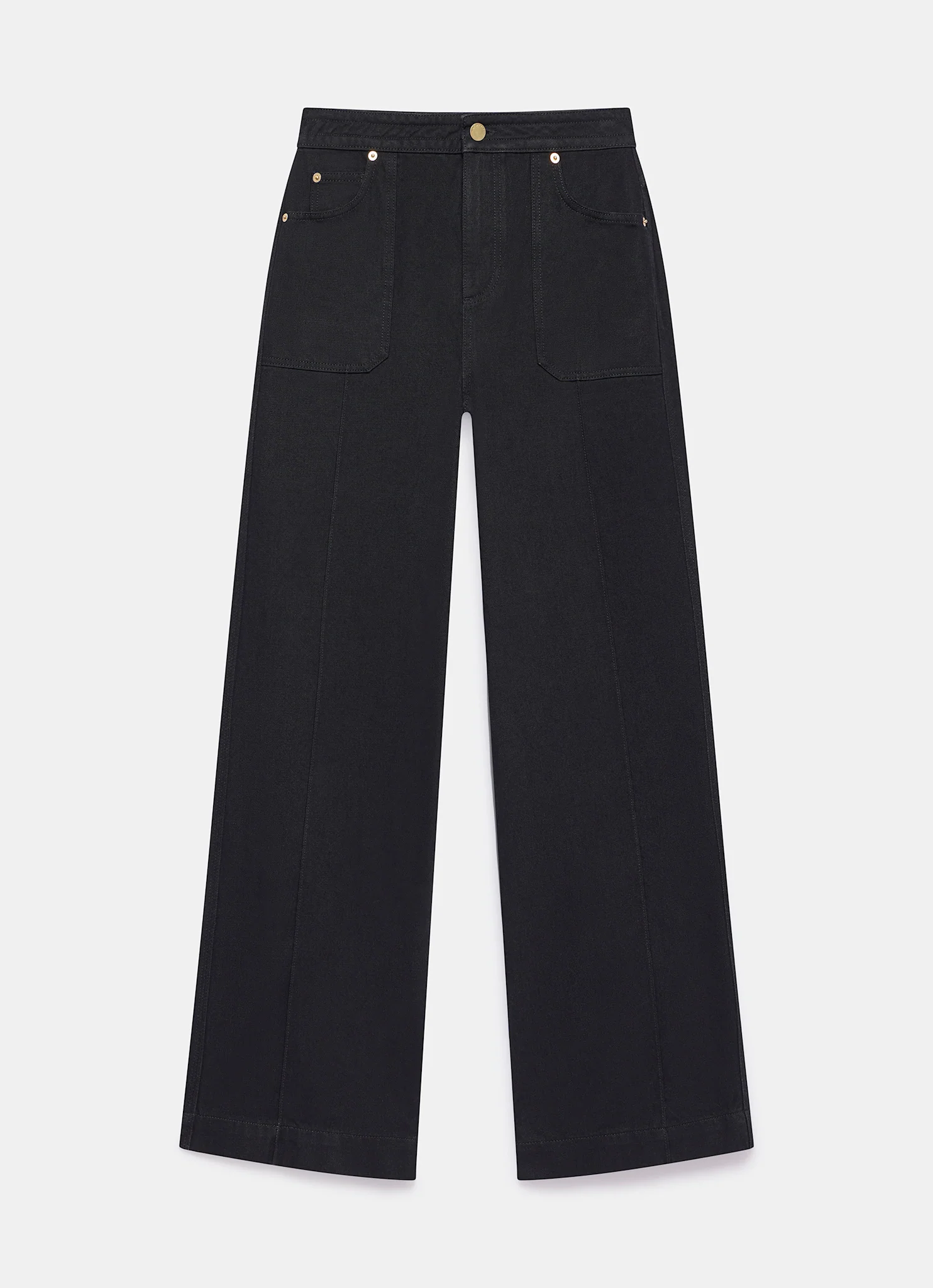 Black High Rise Wide Jeans - Image 5