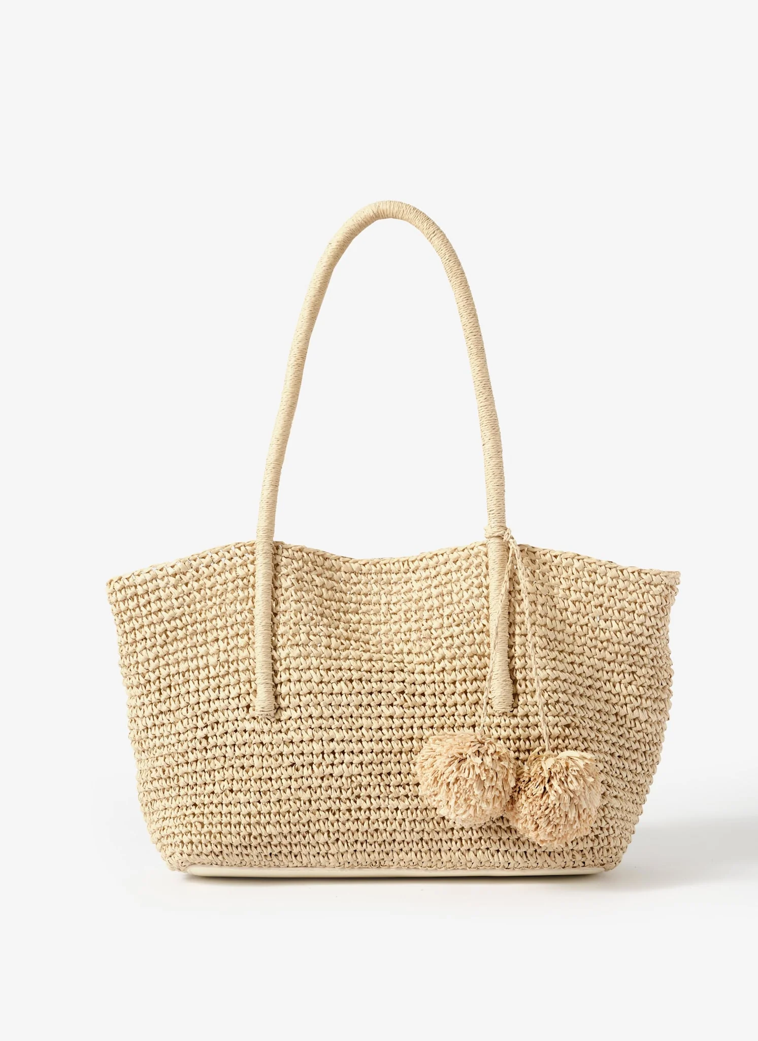 Blake Cream Woven Tote Bag - Image 5