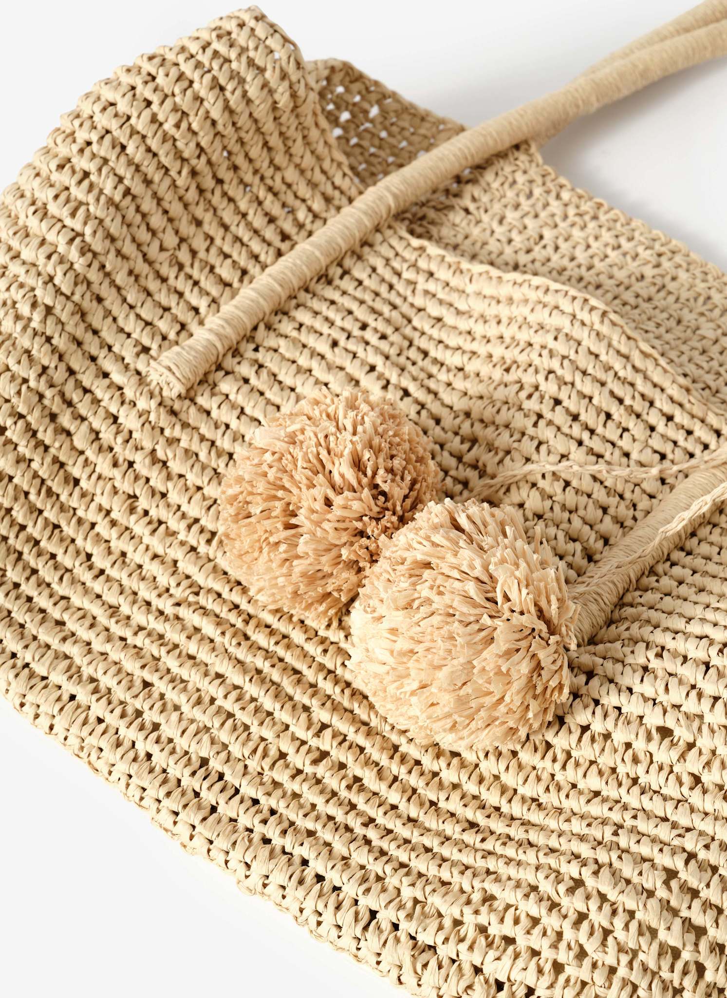 Blake Cream Woven Tote Bag - Image 7
