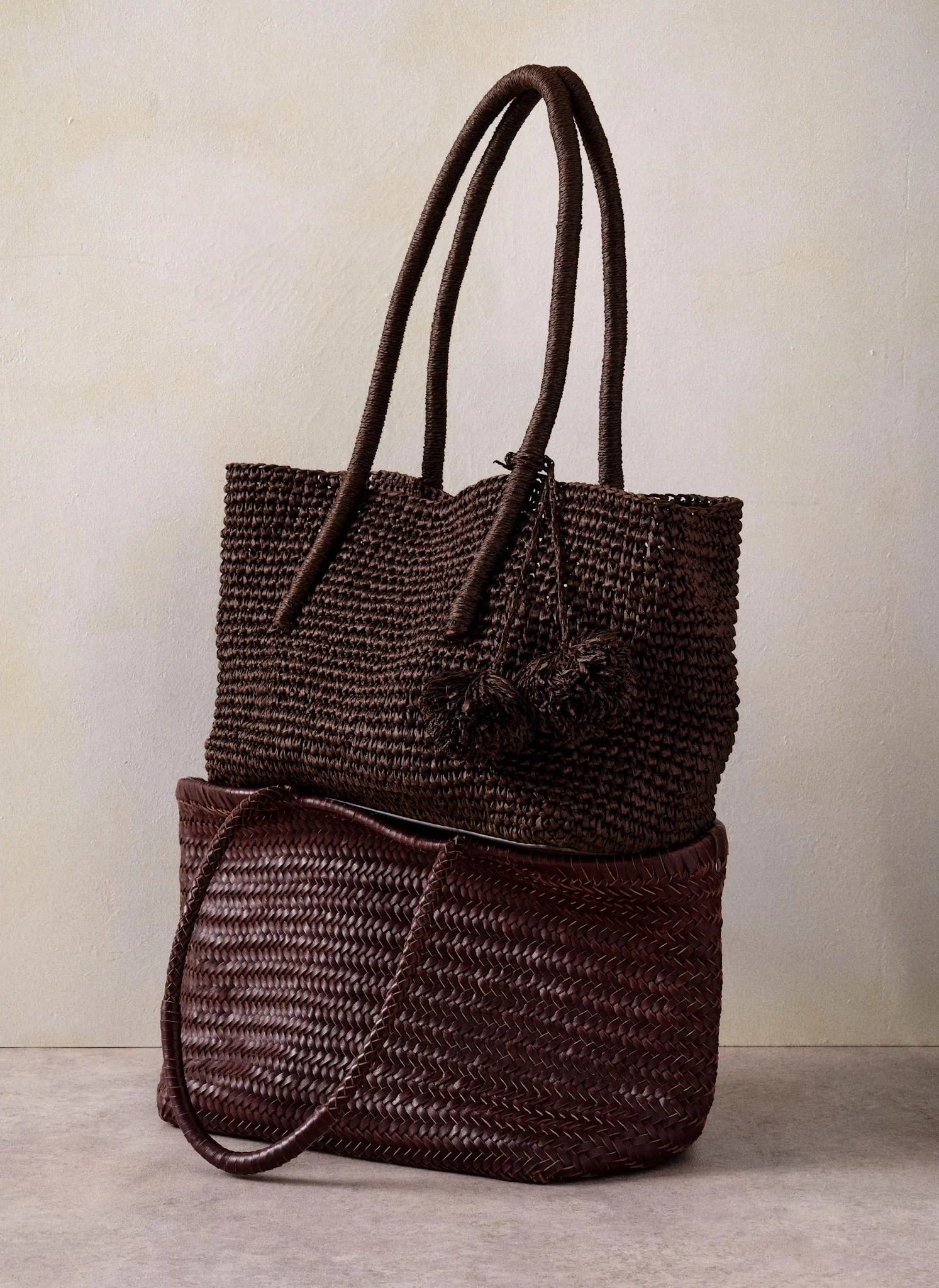 Blake Brown Woven Tote Bag - Image 3