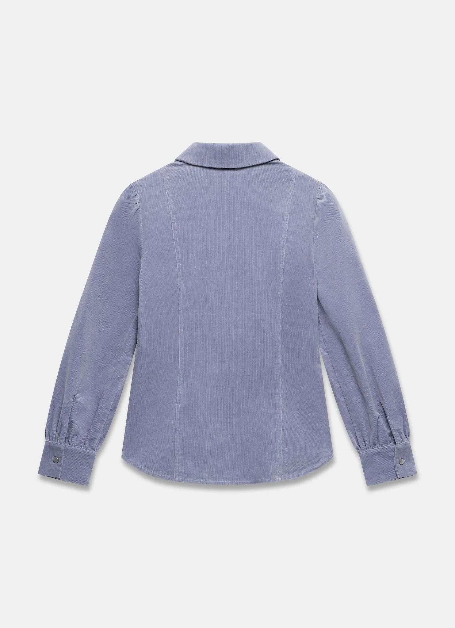 Blue Corduroy Zip Front Shirt - Image 8