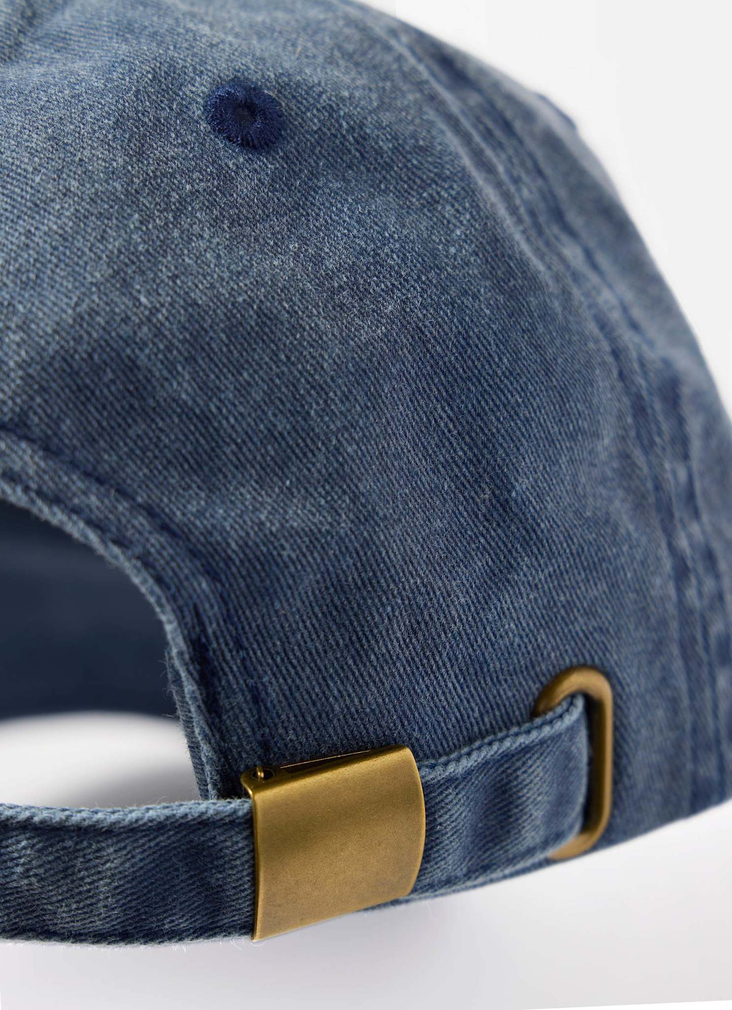 Blue Denim Slogan Cap - Image 4