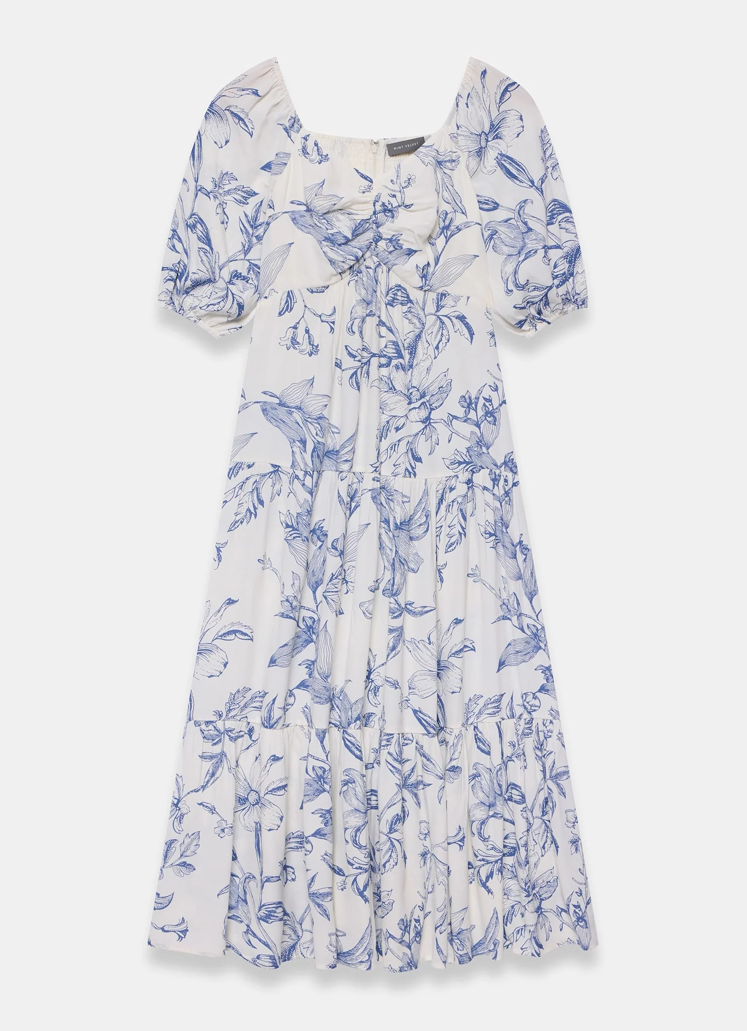 Blue Floral Print Maxi Dress - Image 6