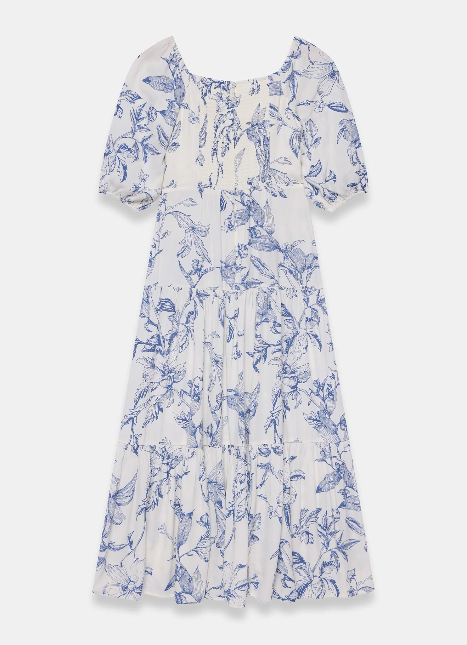 Blue Floral Print Maxi Dress - Image 7
