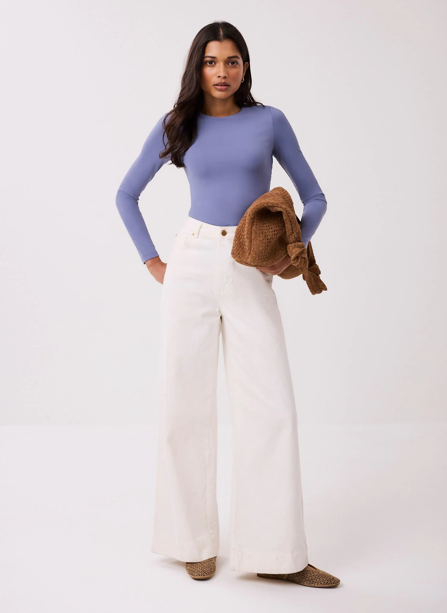 Blue Crew Neck Layering Top - Image 4