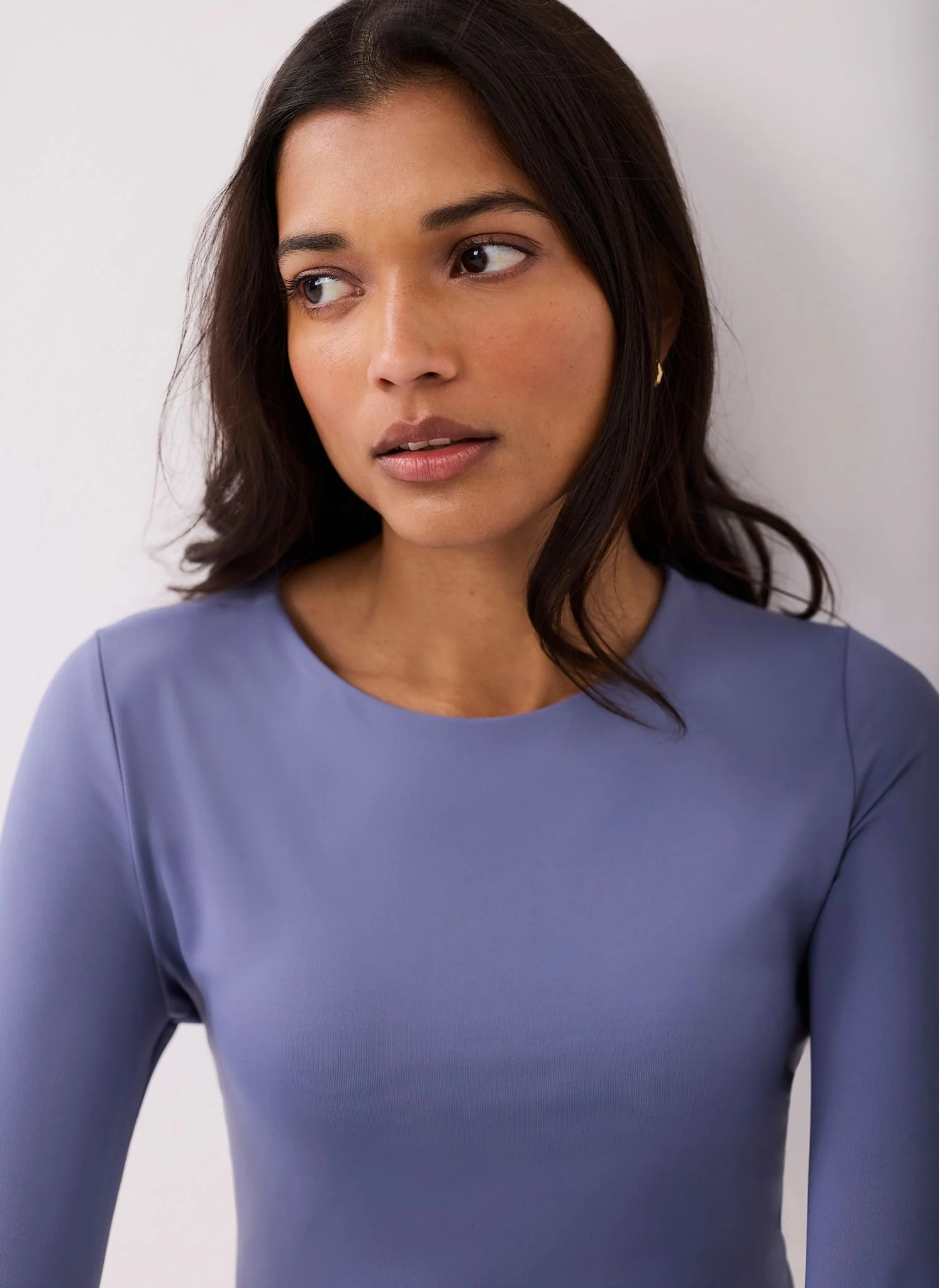 Blue Crew Neck Layering Top - Image 5