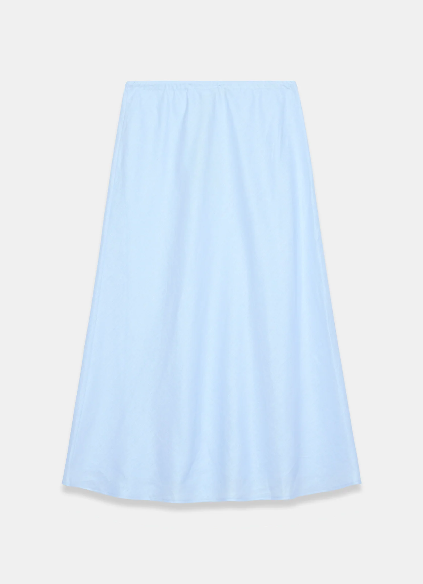 Pale Blue Linen Bias Midi Skirt - Image 8