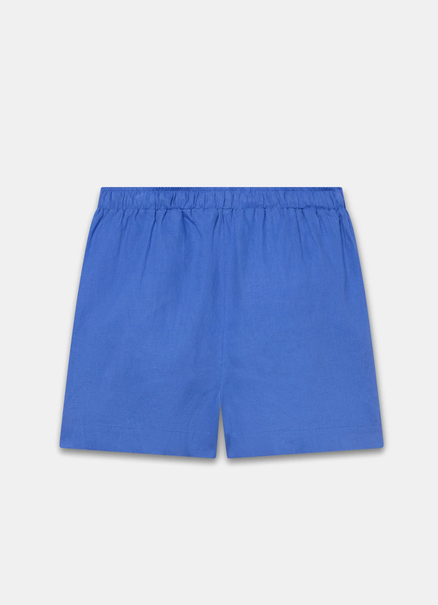 Blue Linen Drawstring Shorts - Image 7