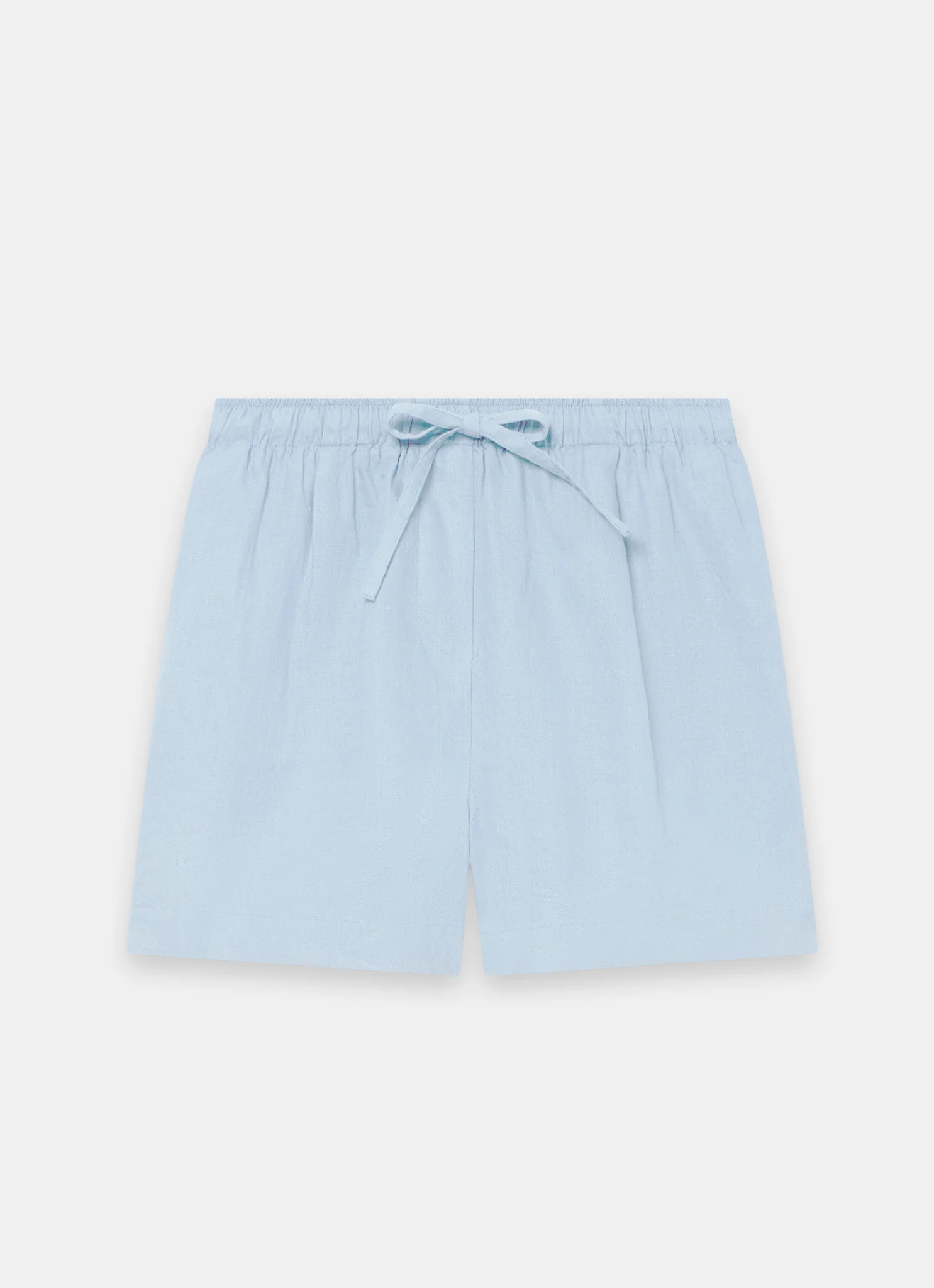 Pale Blue Linen Drawstring Shorts - Image 6