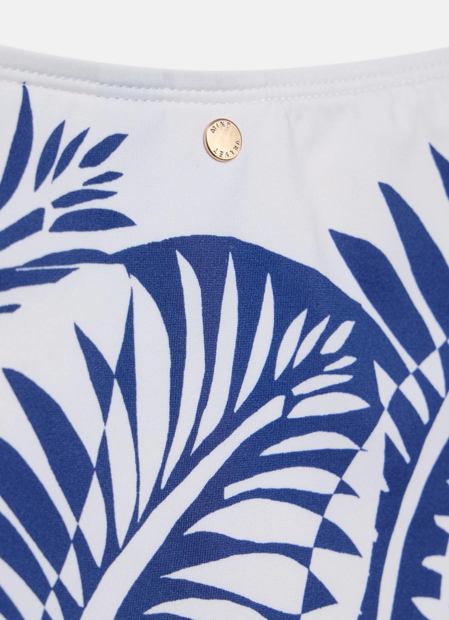Blue Palm Print Bikini Bottoms - Image 7