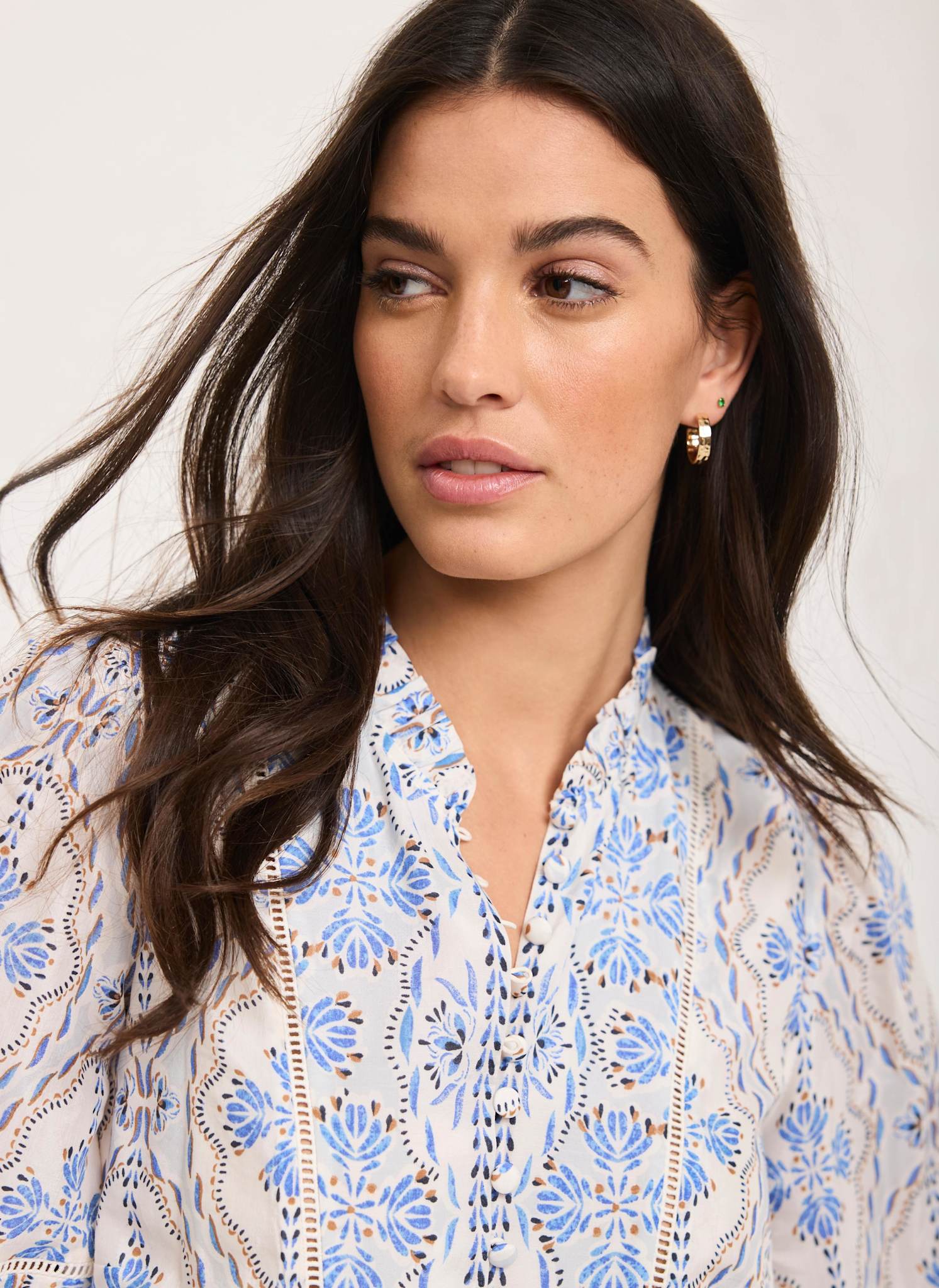 Blue Floral Print Mini Dress - Image 6