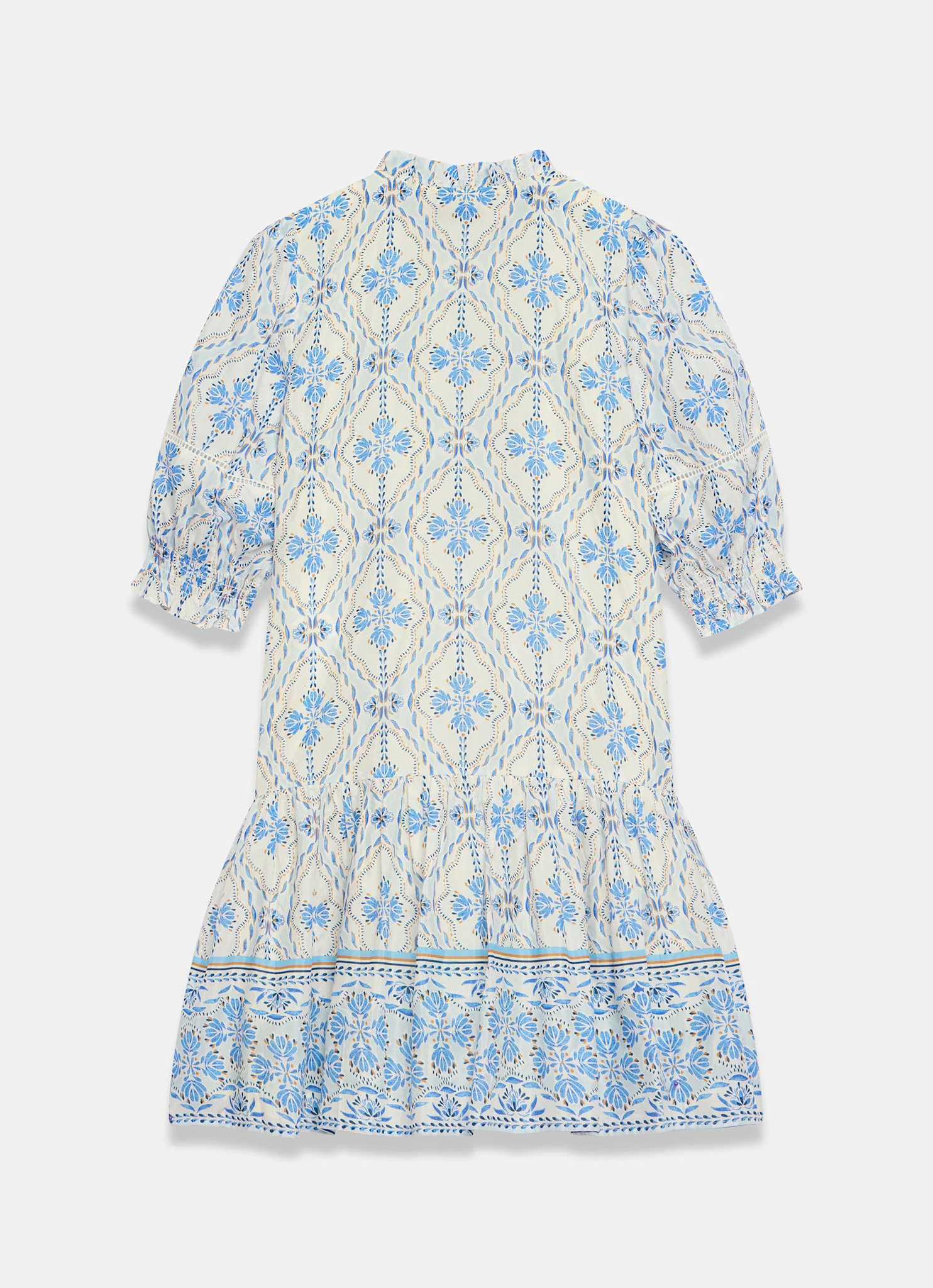 Blue Floral Print Mini Dress - Image 8