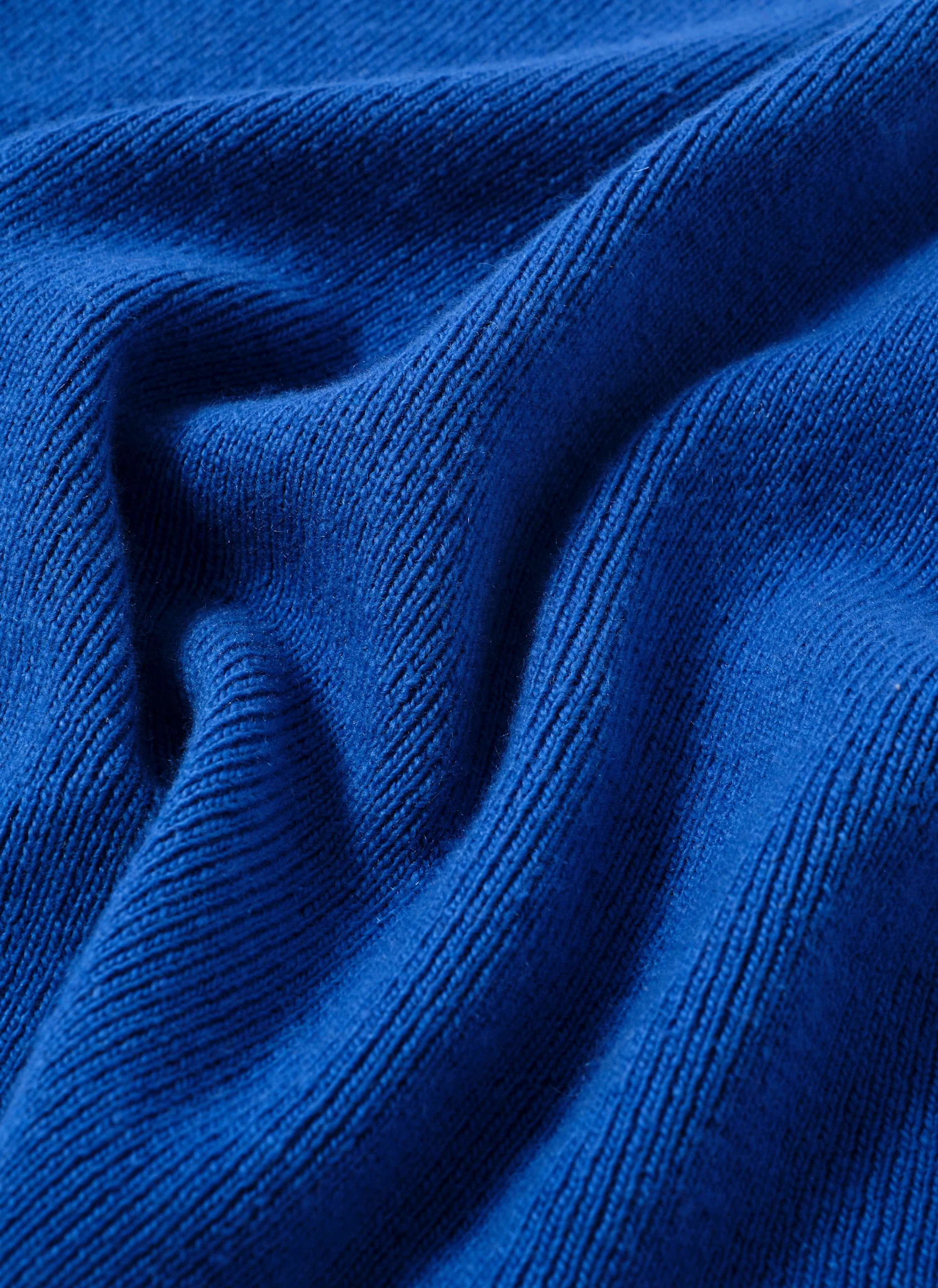 Blue Cotton Blend Triangle Knit Scarf - Image 6
