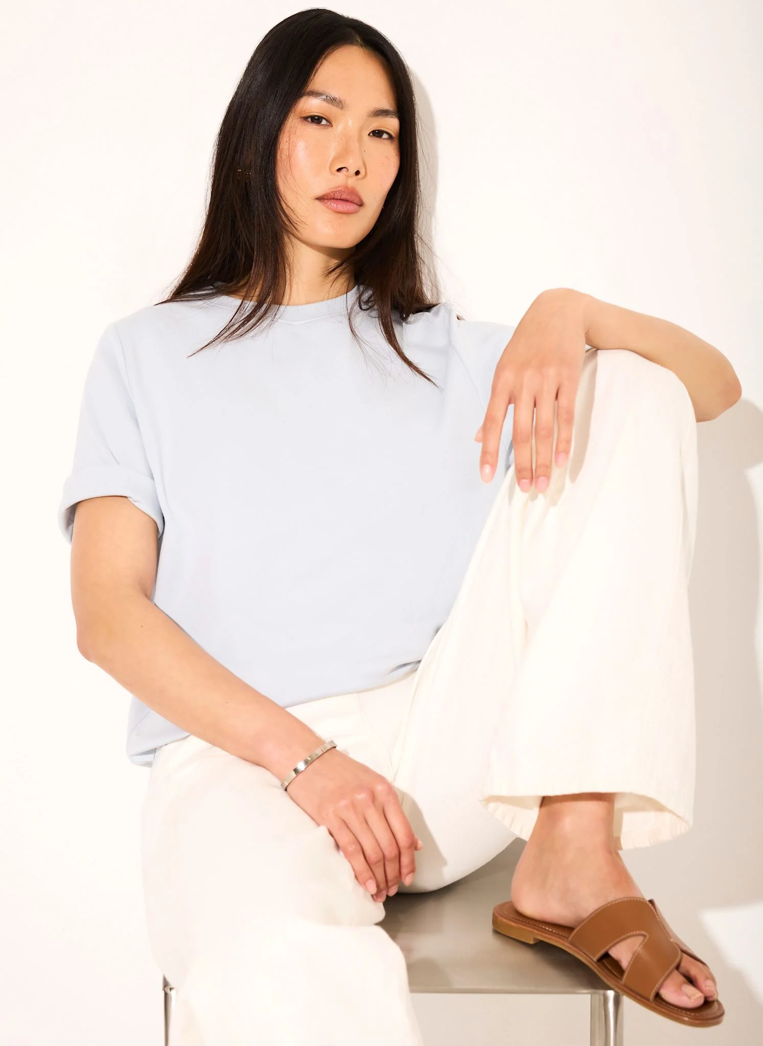 Pale Blue Ultimate Cotton T-Shirt - Image 4