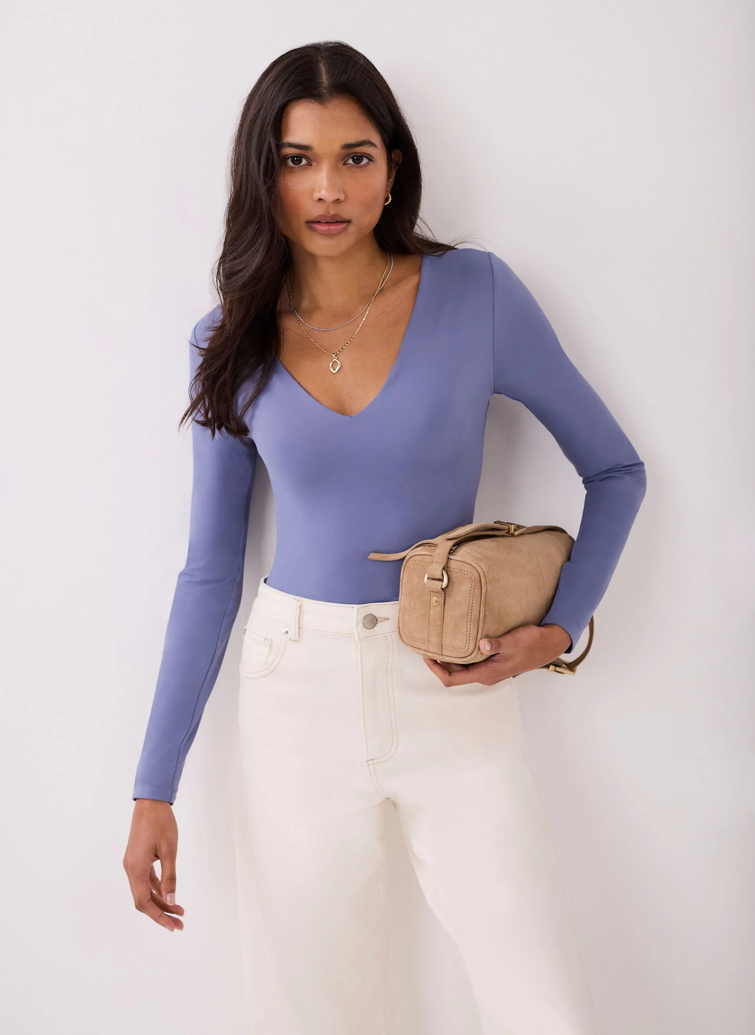 Blue V-Neck Layering Top - Image 5