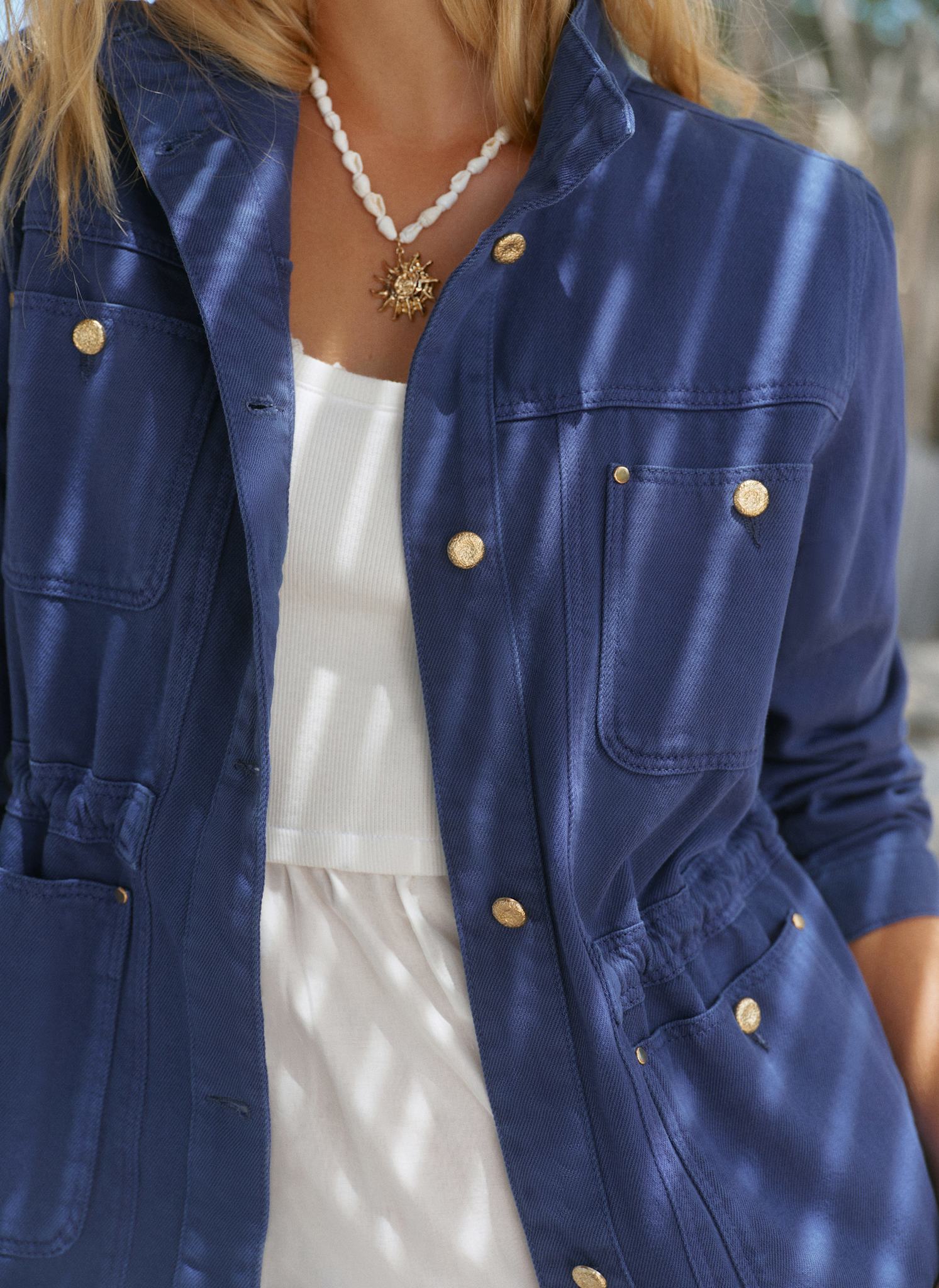 Blue Washed Cotton Utility Shacket - Image 5
