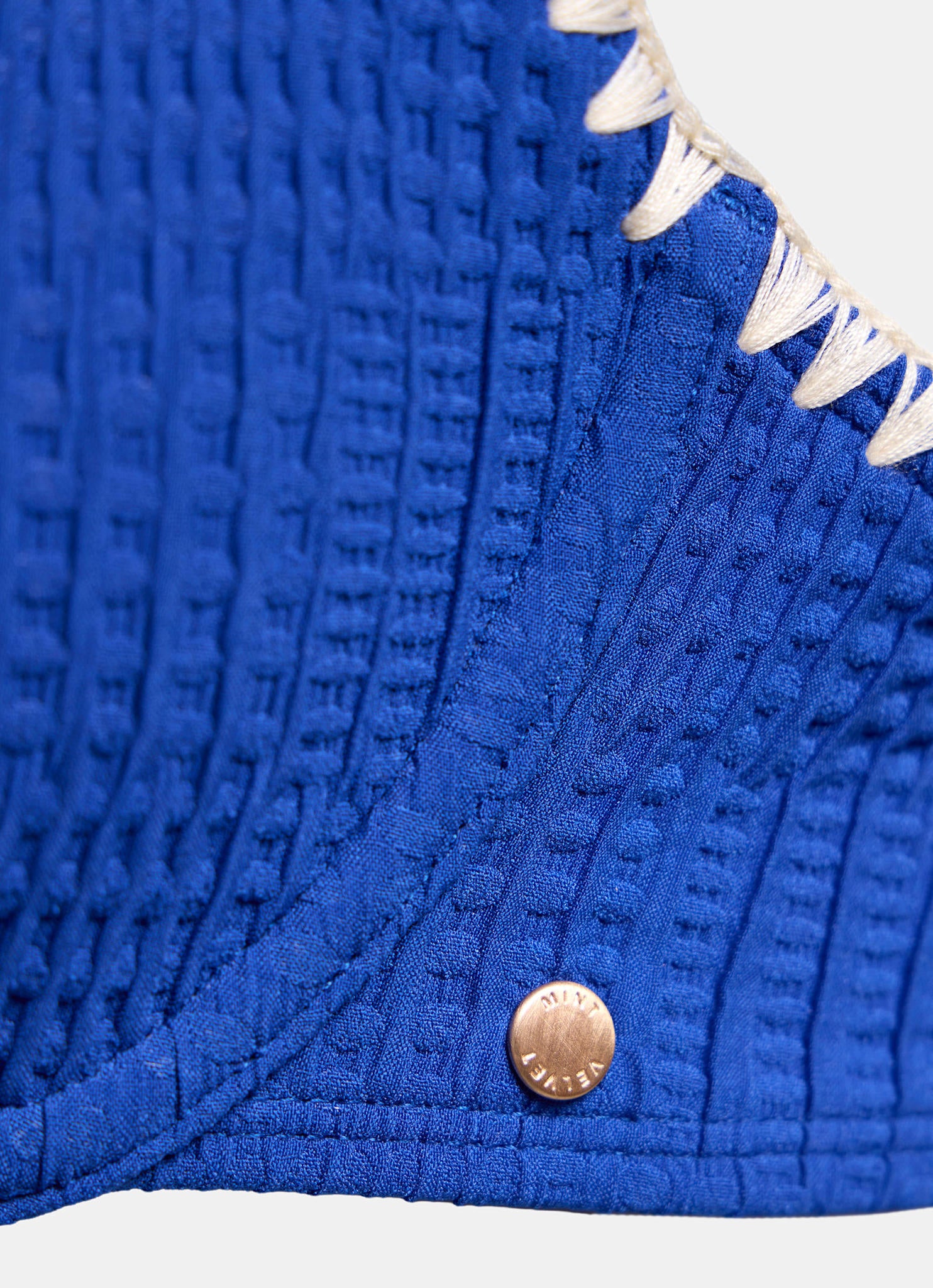 Blue Whipstitch Waffle Bikini Top - Image 8