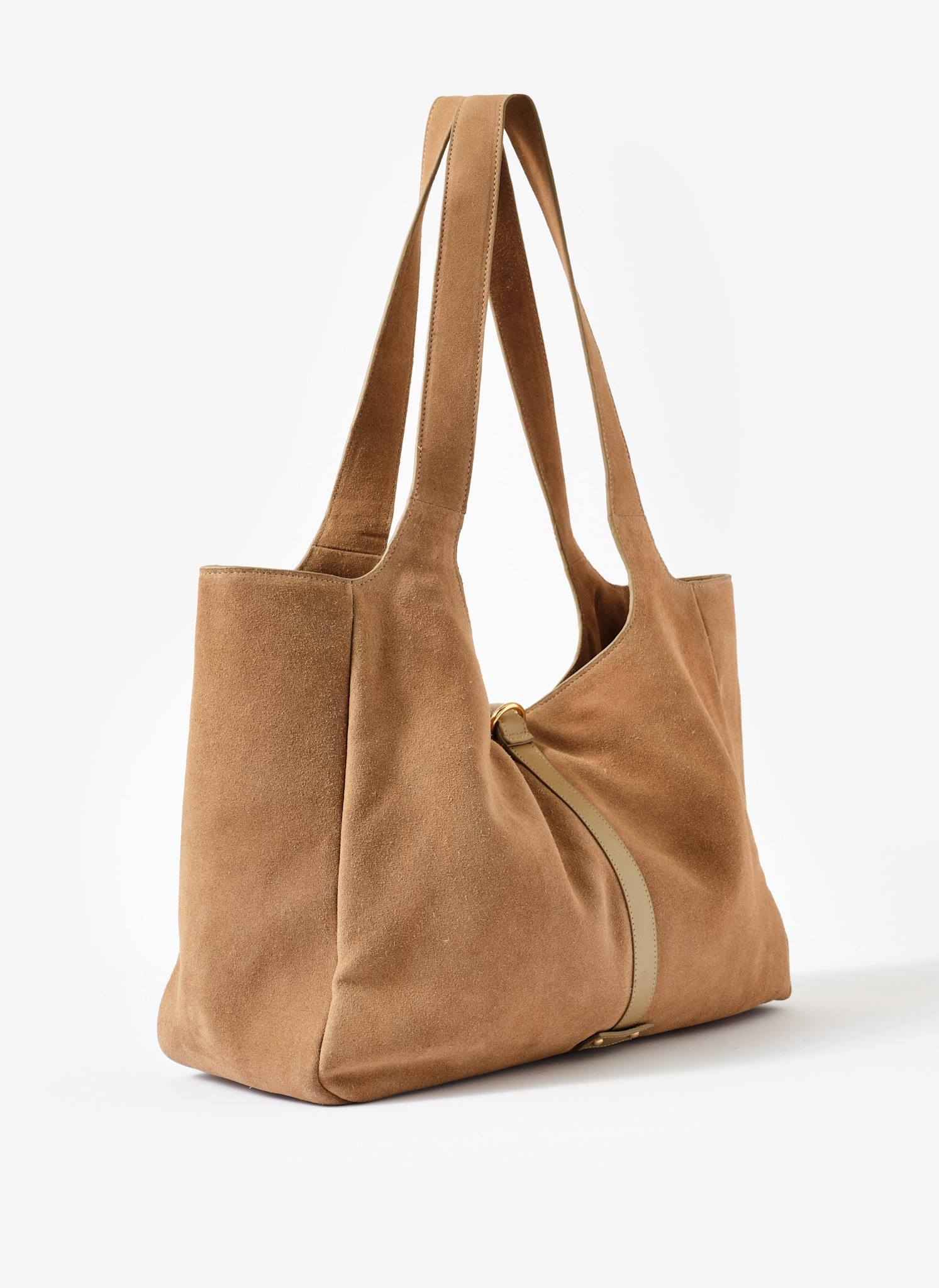 Bobbi Neutral Suede Tote Bag - Image 3