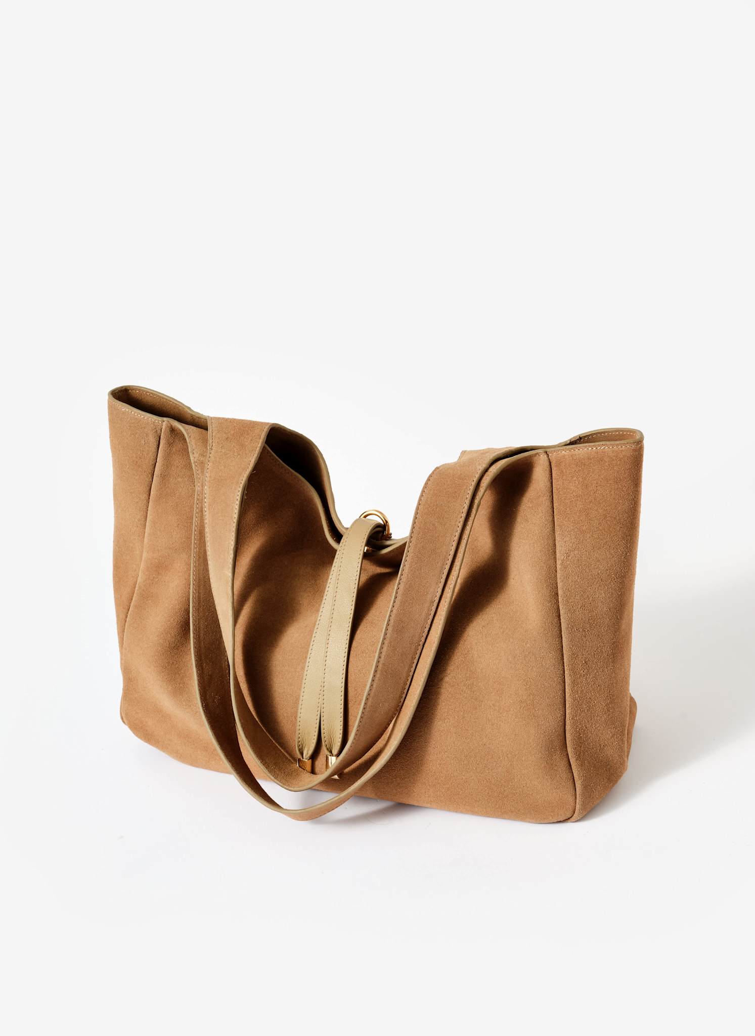 Bobbi Neutral Suede Tote Bag - Image 4