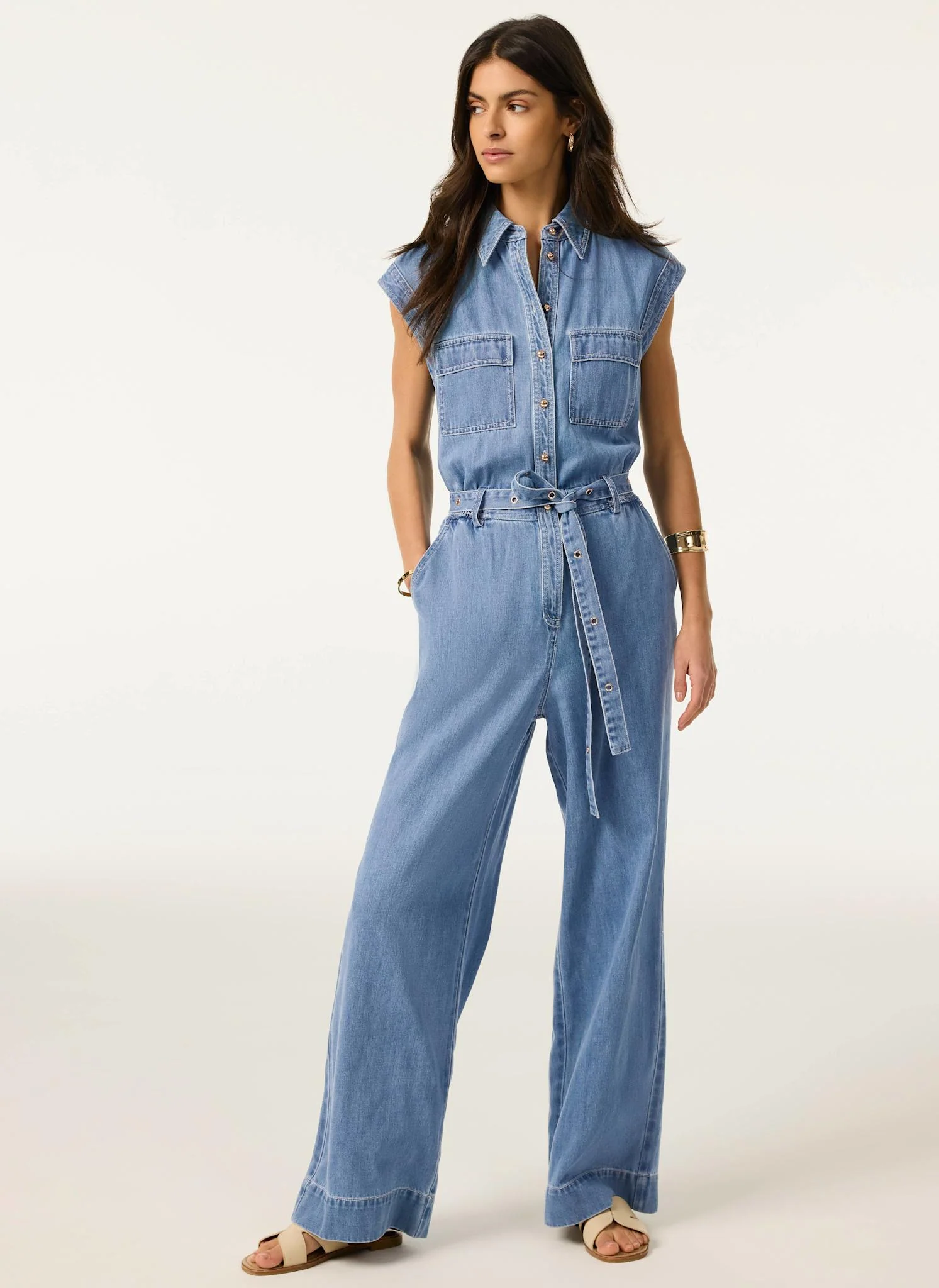 Mid Indigo Denim Jumpsuit - Image 3
