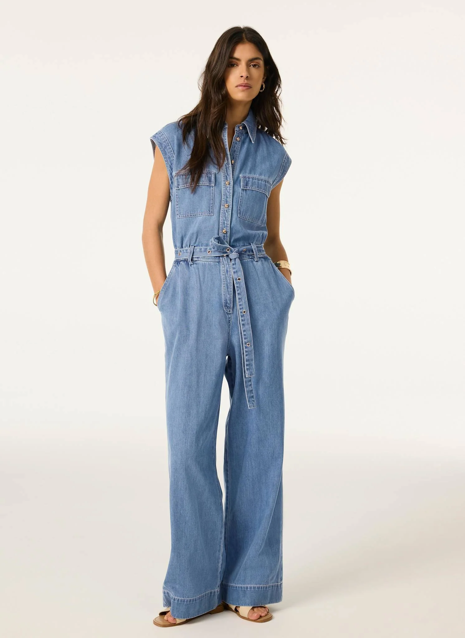Mid Indigo Denim Jumpsuit - Image 5