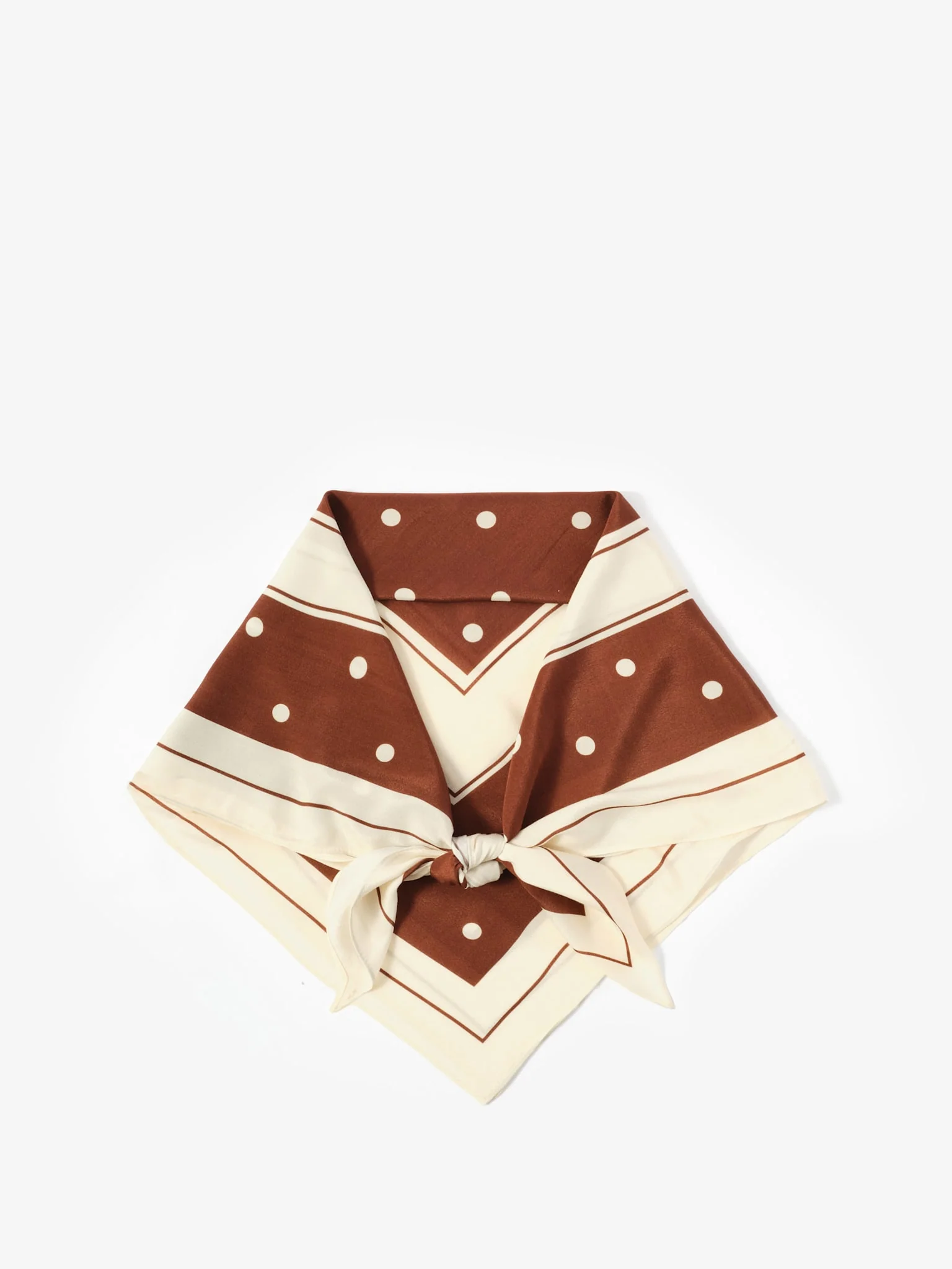 Brown Polka Dot Print Scarf - Image 2