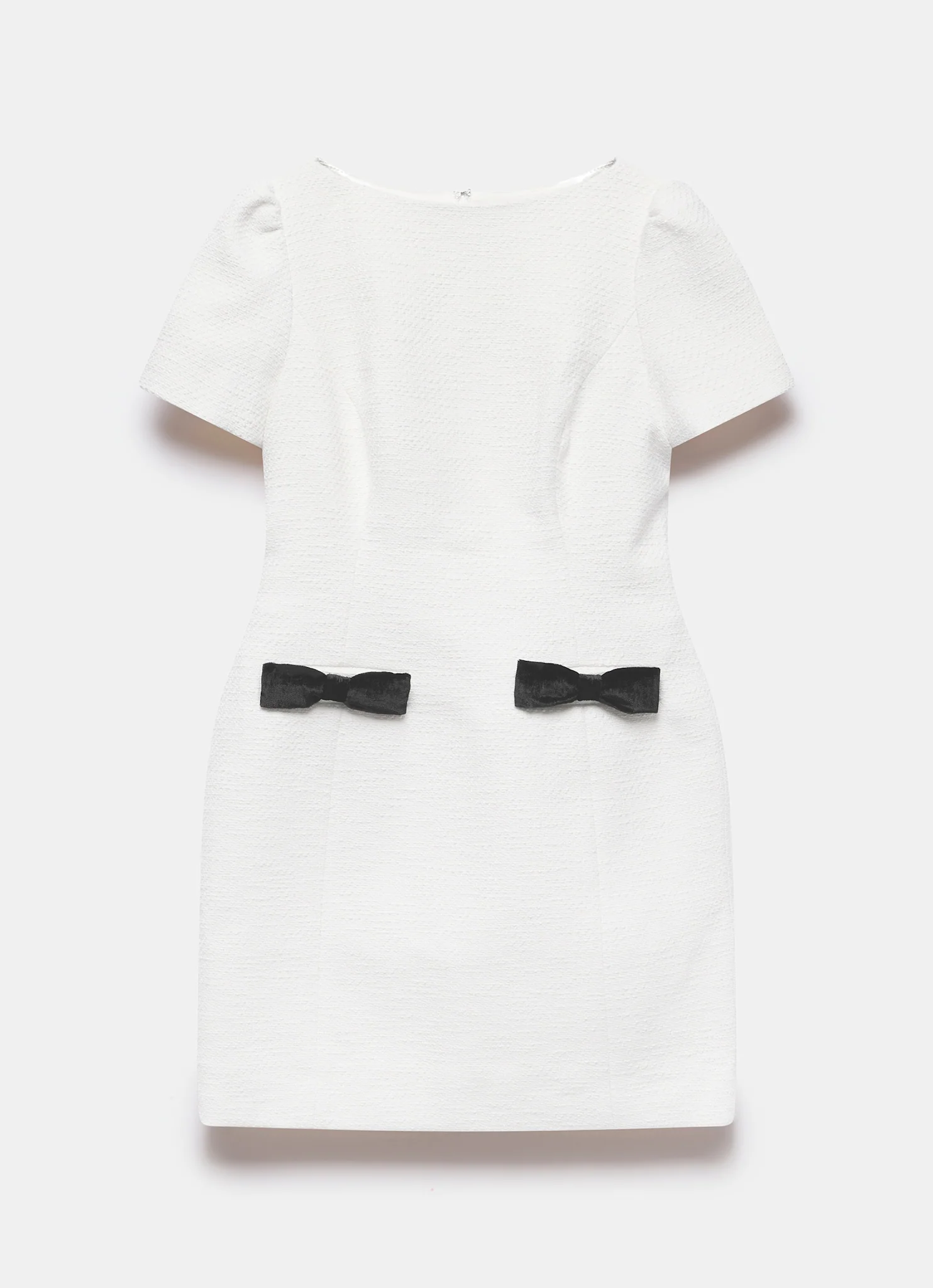 Cream Boucle Mini Dress - Image 6