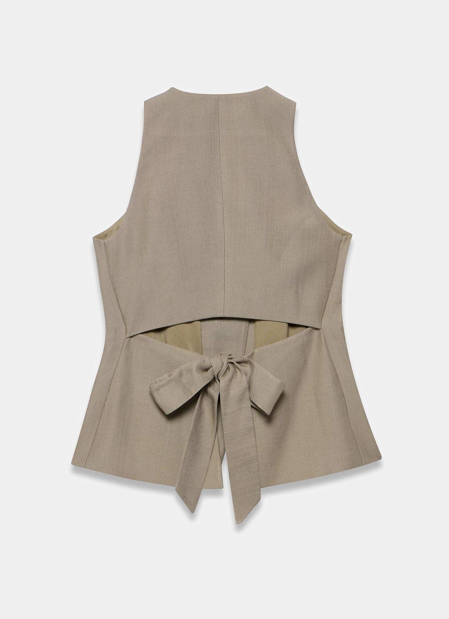 Neutral Asymmetric Backless Waistcoat - Image 8