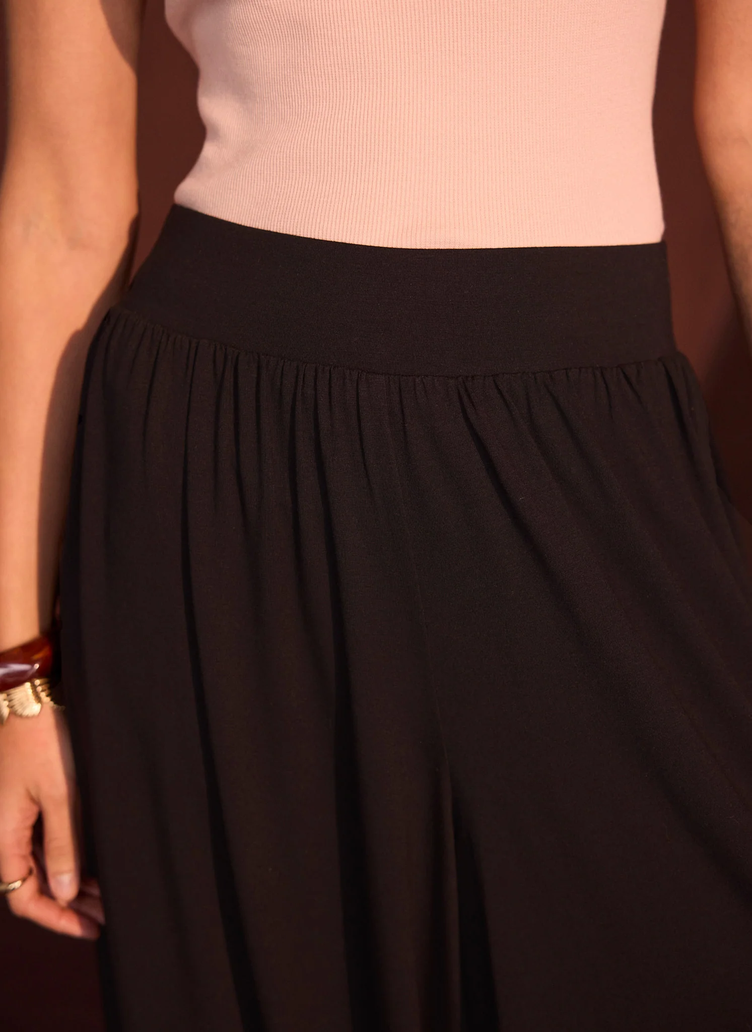 Brown Jersey Balloon Trousers - Image 3
