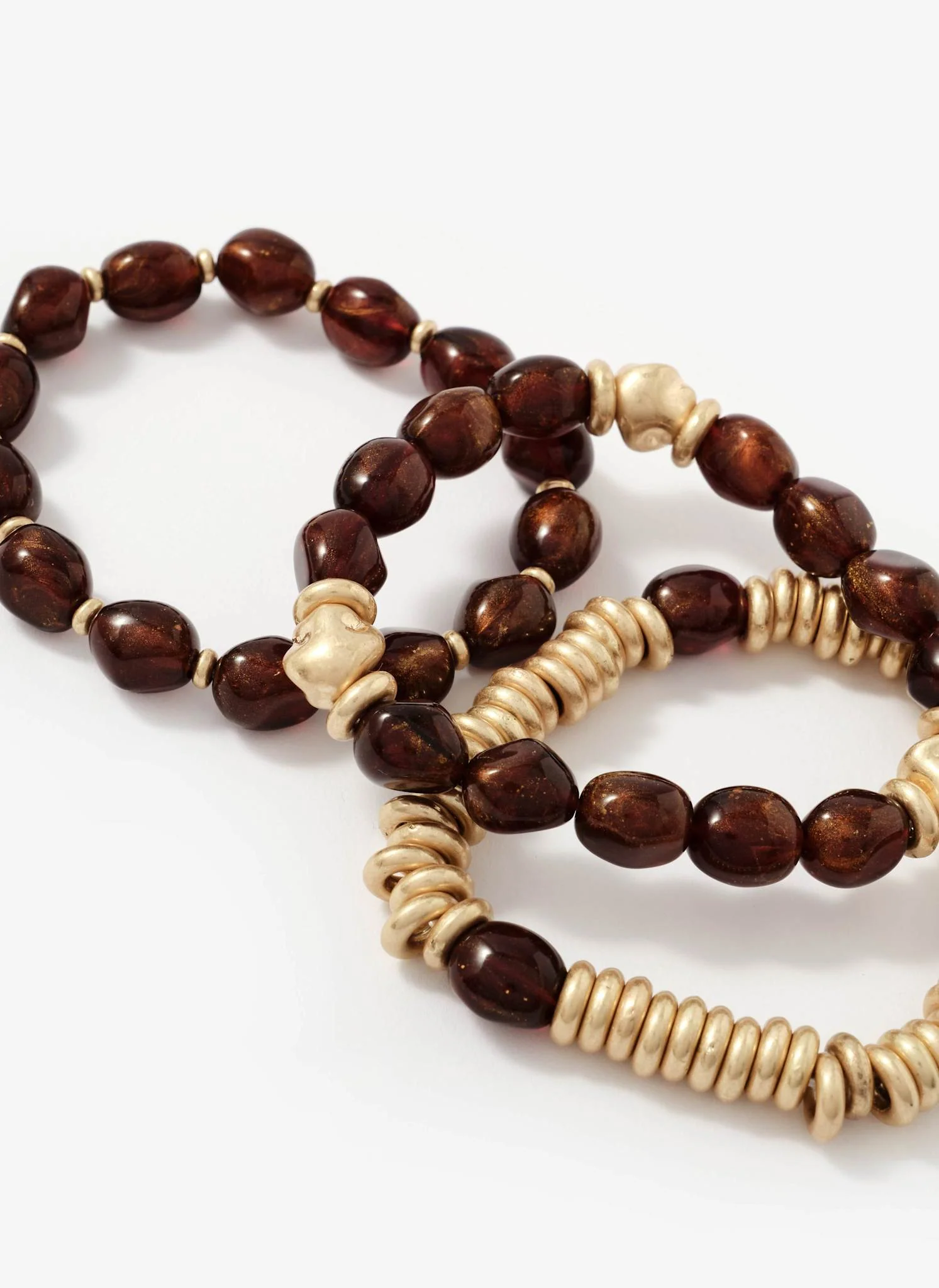 Brown Beaded Bracelet Set - Image 4
