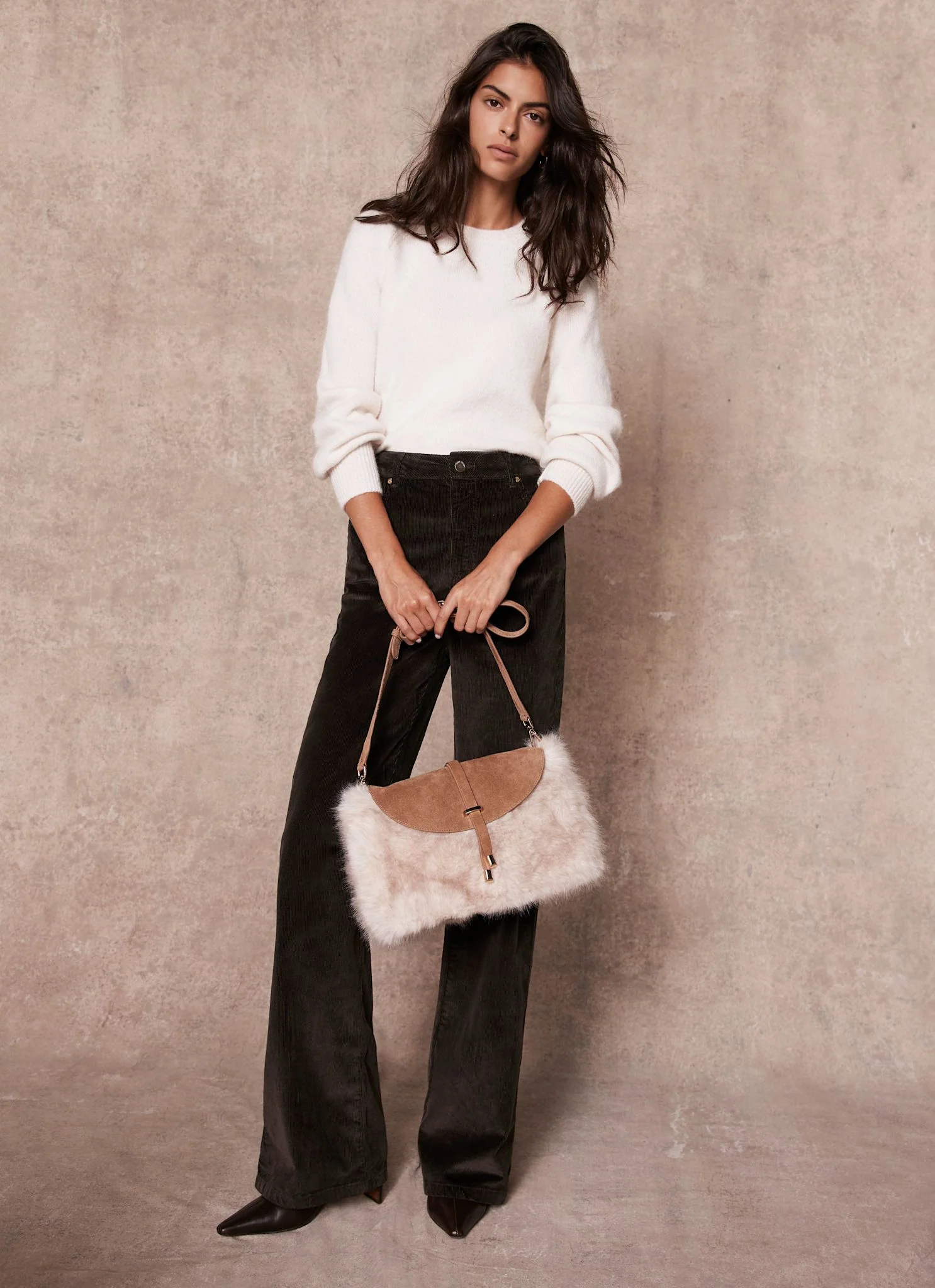 Brown Corduroy Flared Trousers - Image 2