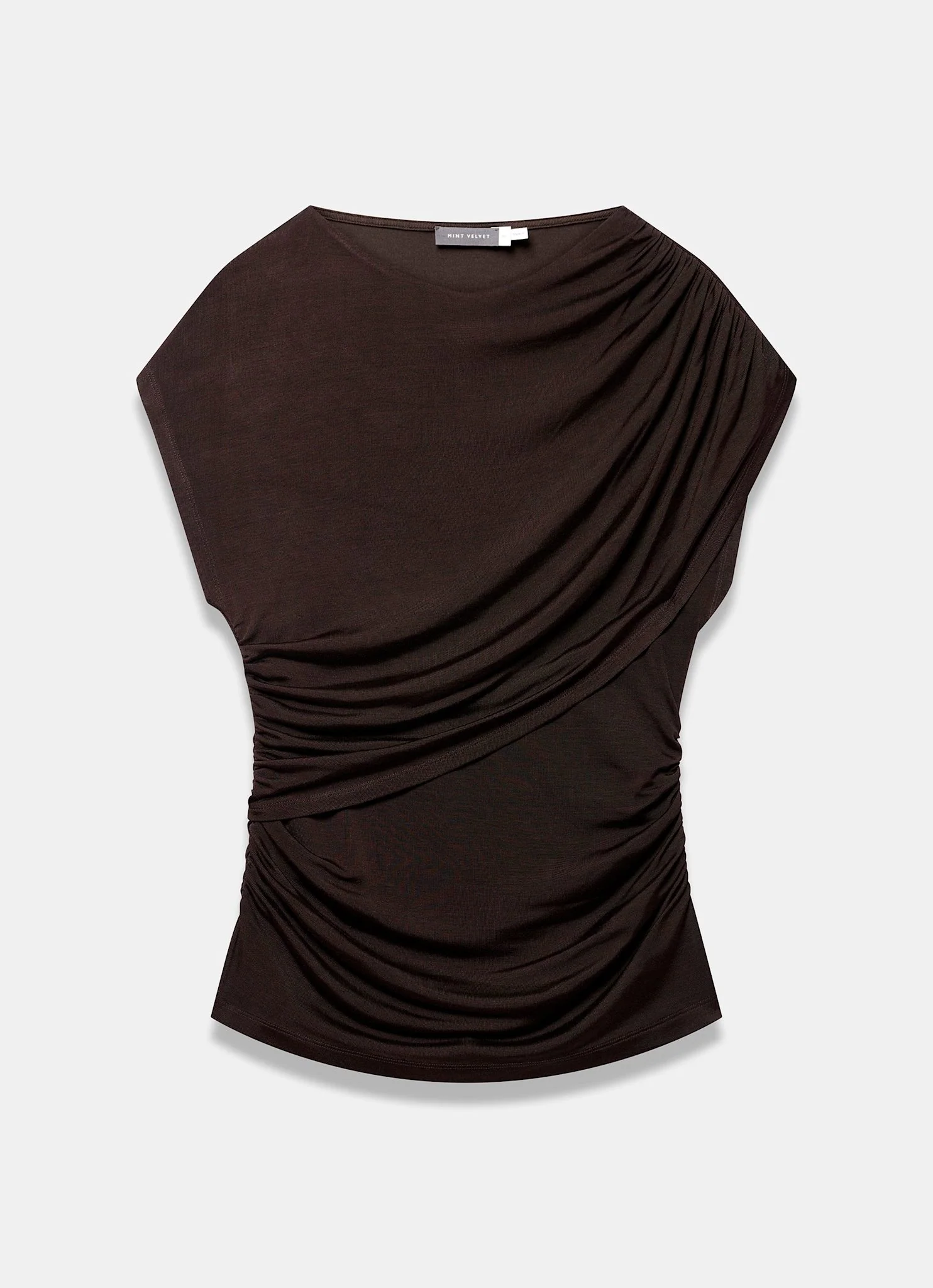 Dark Brown Layered Drape Top - Image 7