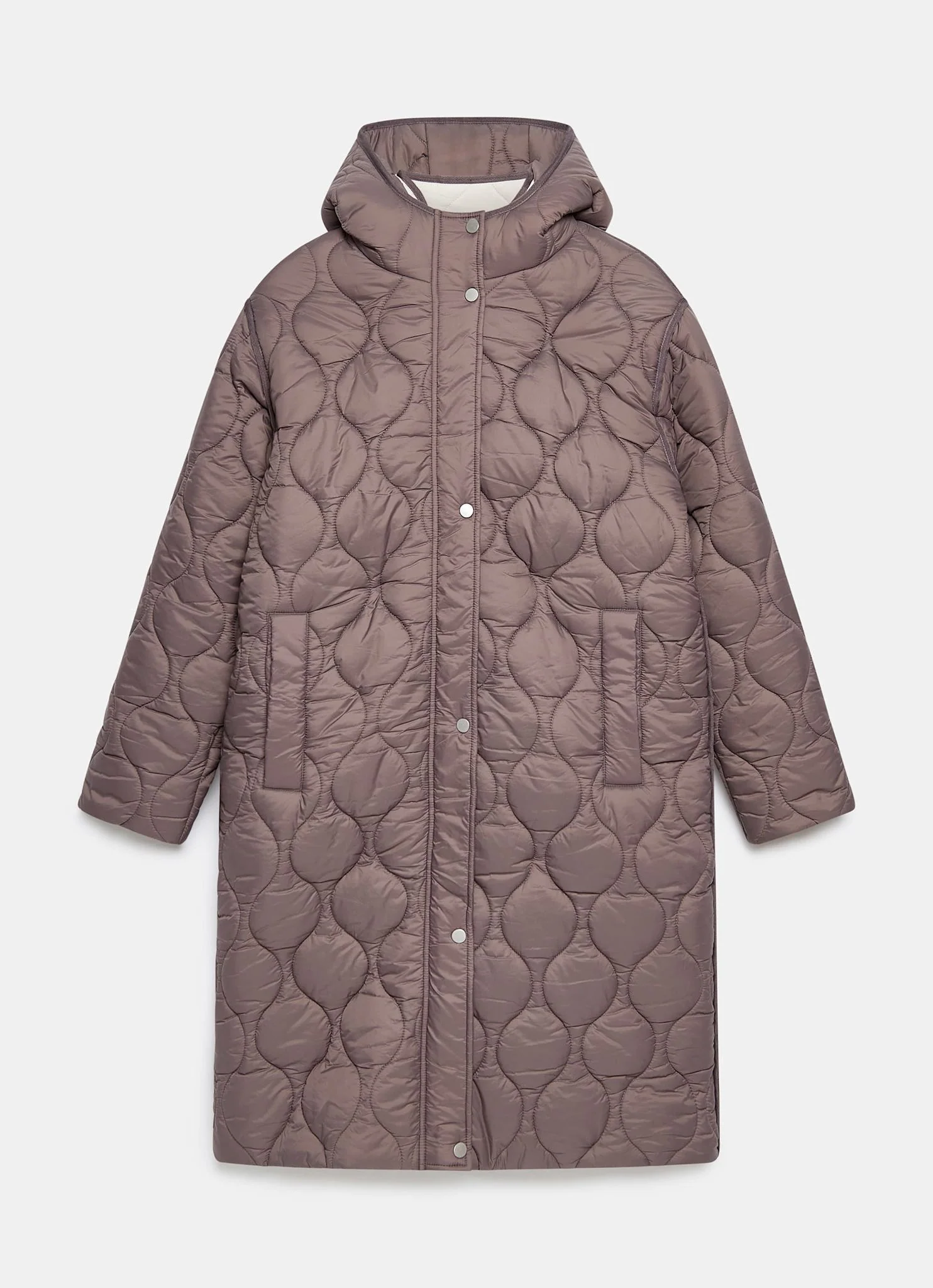 Brown Double Layer Quilted Coat - Image 7