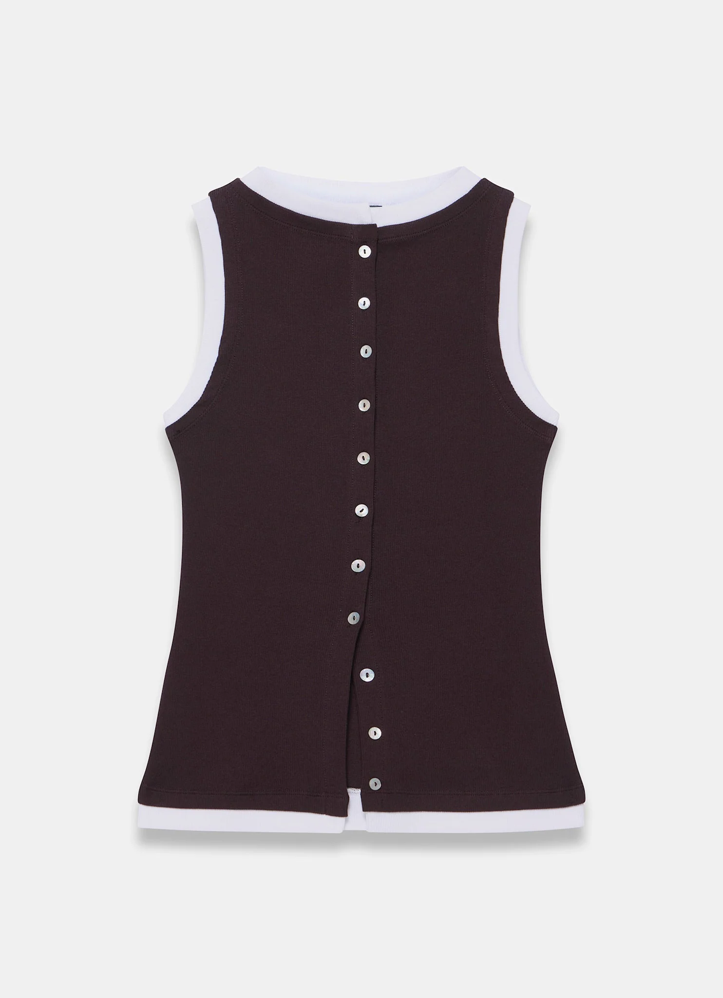 Brown Cotton Blend Sleeveless Top - Image 6