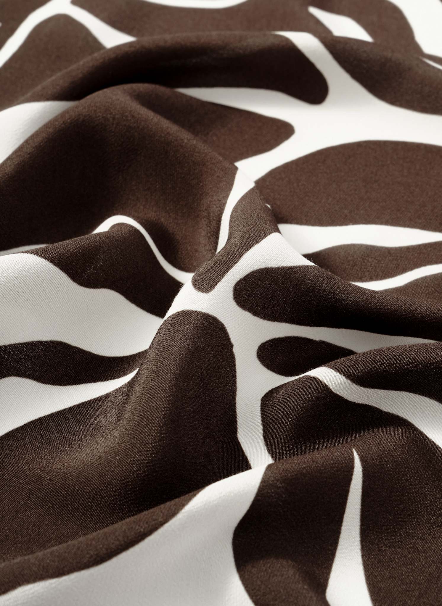 Brown Satin Fern Print Square Scarf - Image 7