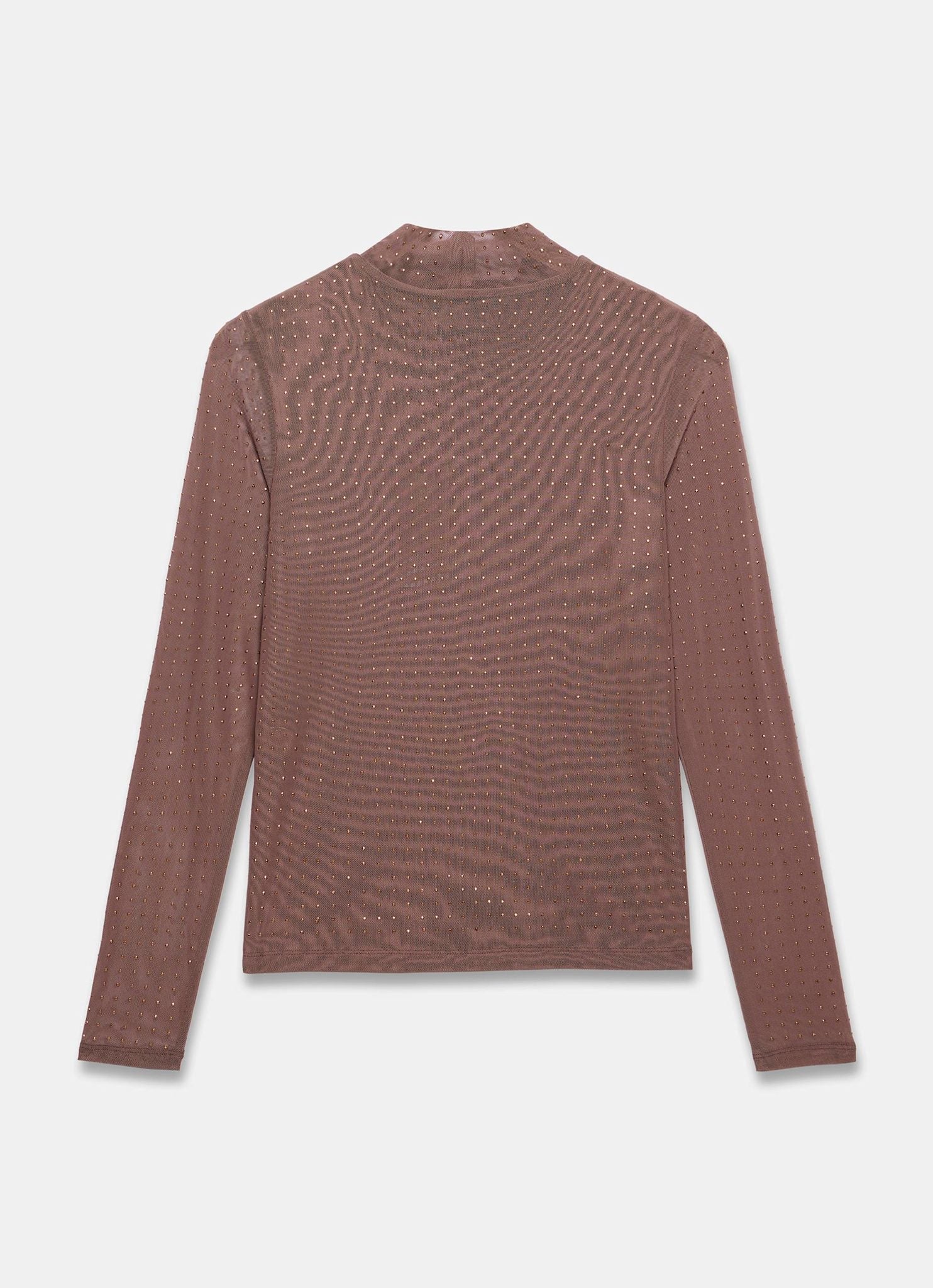 Brown Mesh Embellished Top - Image 7