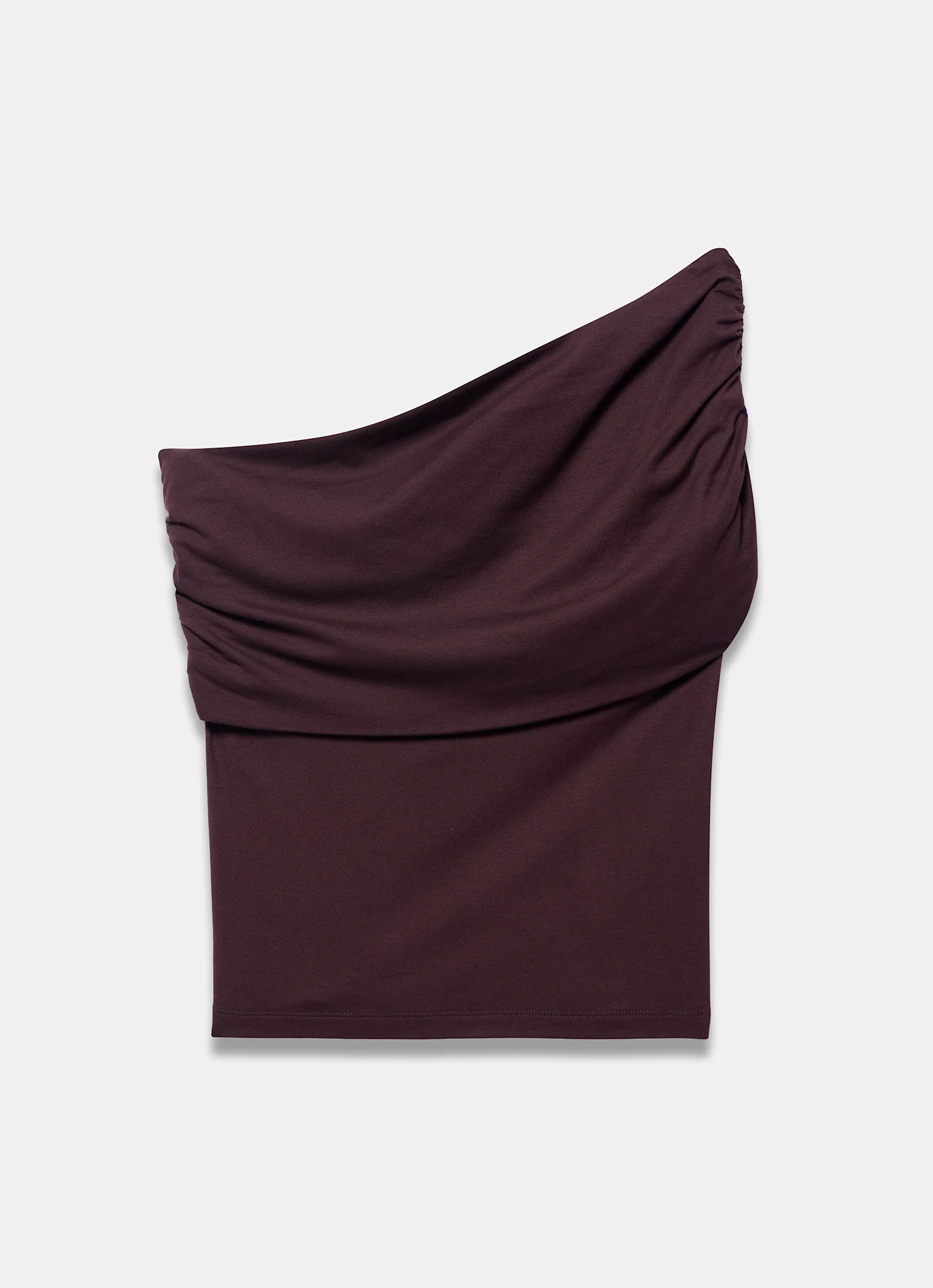 Brown One Shoulder Drape Top - Image 7