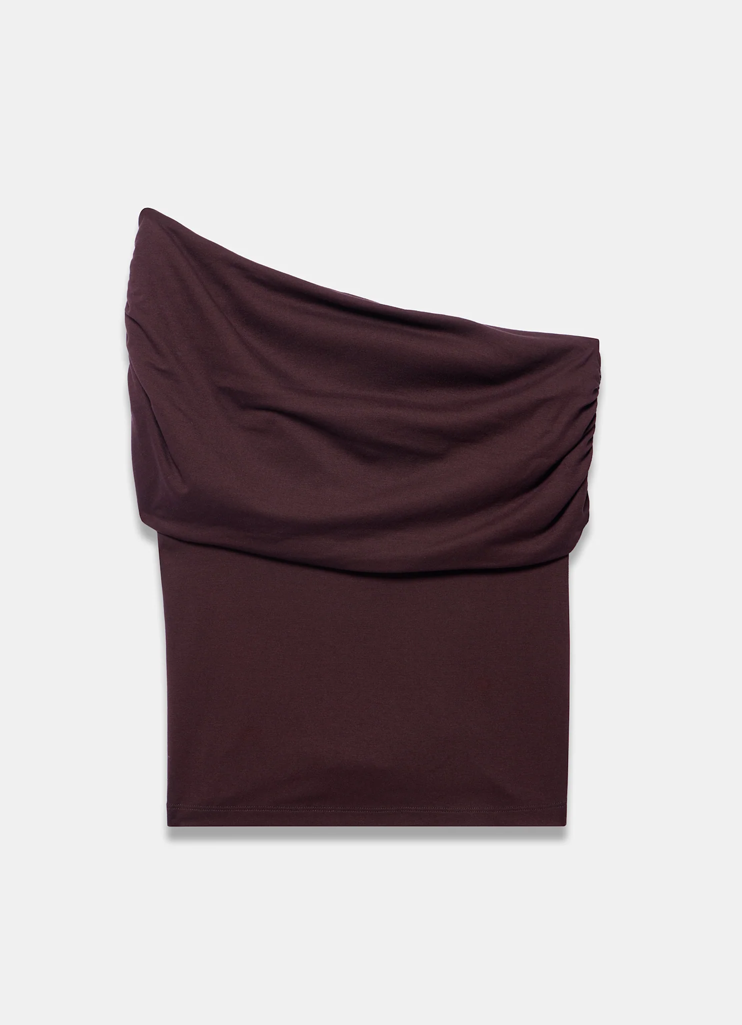 Brown One Shoulder Drape Top - Image 8