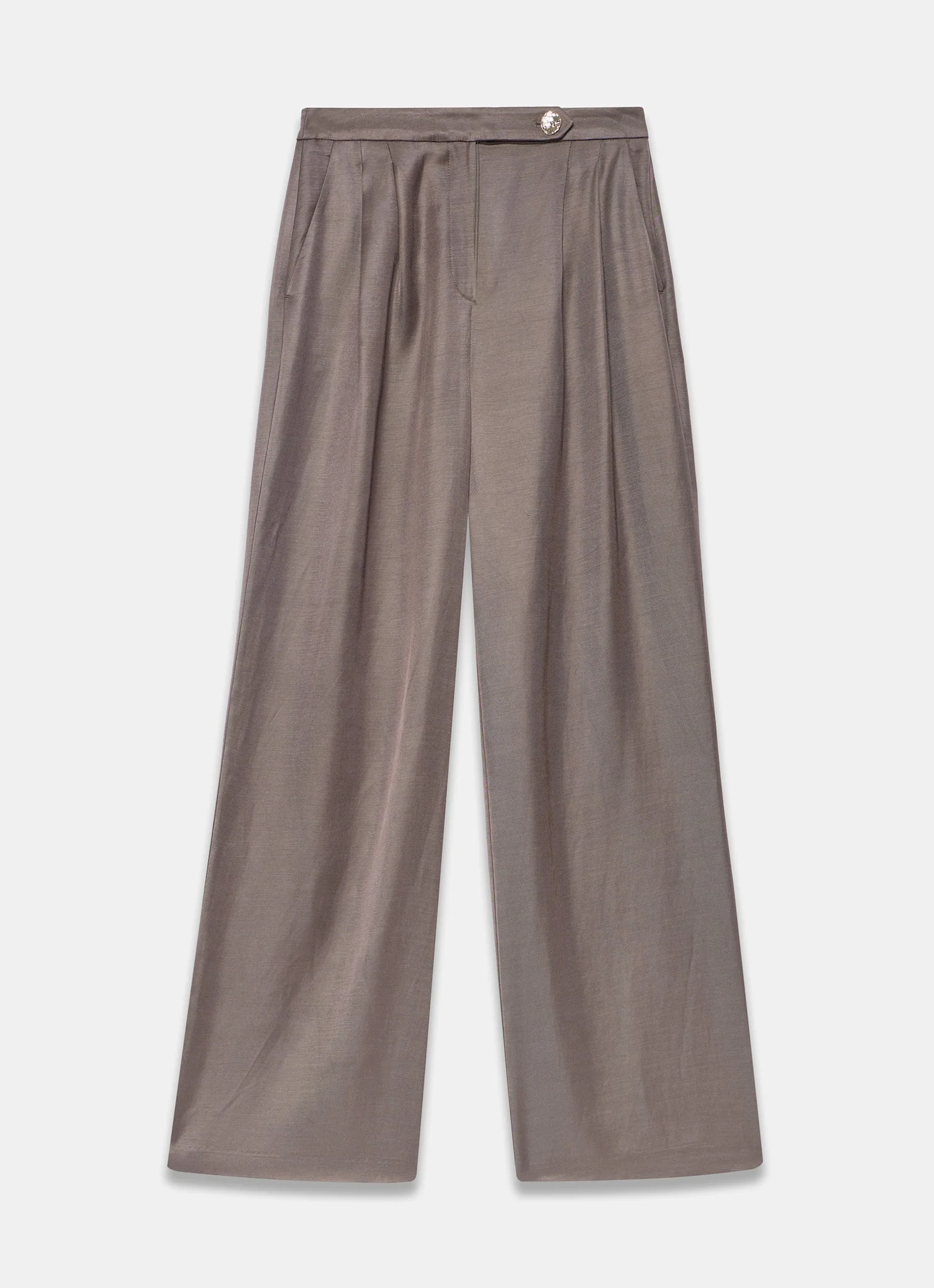 Brown Tailored Wide Leg Trousers - Image 5