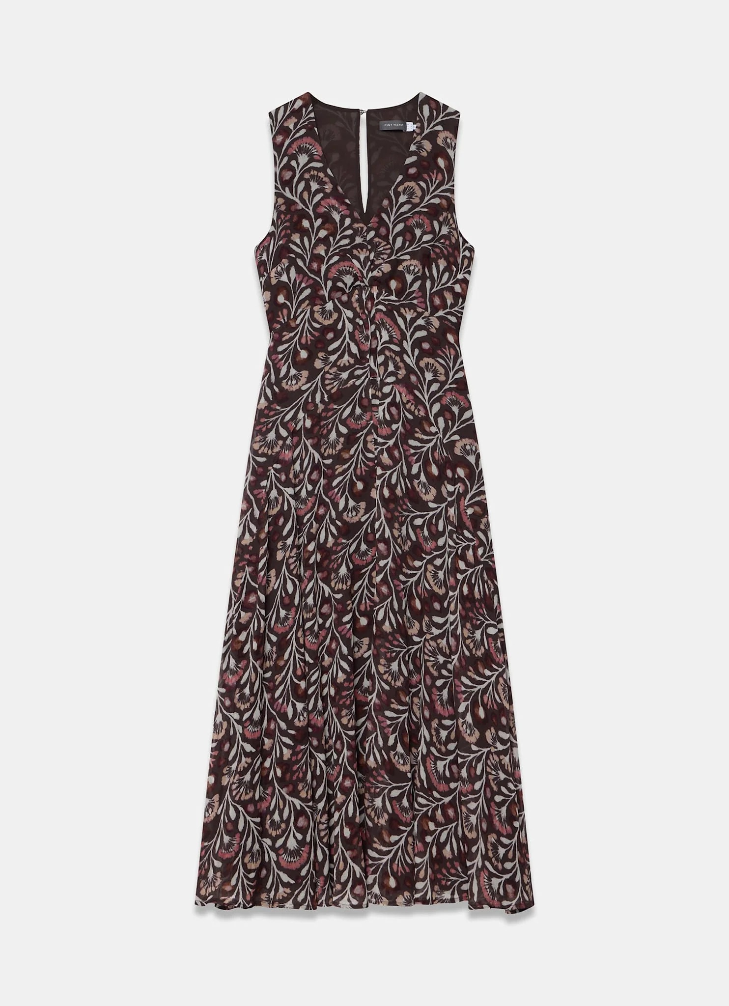 Brown Floral Print Maxi Dress - Image 7