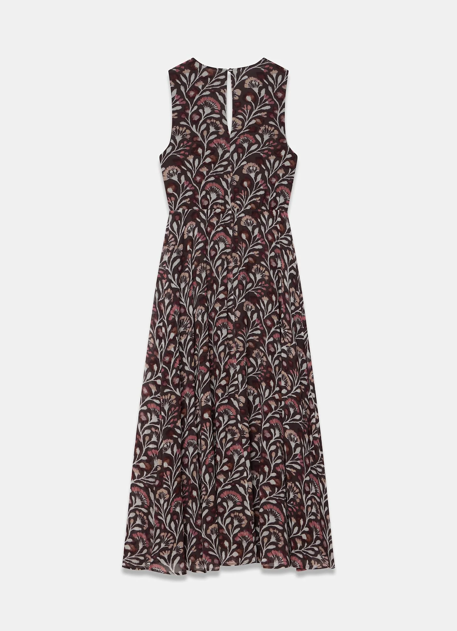 Brown Floral Print Maxi Dress - Image 8