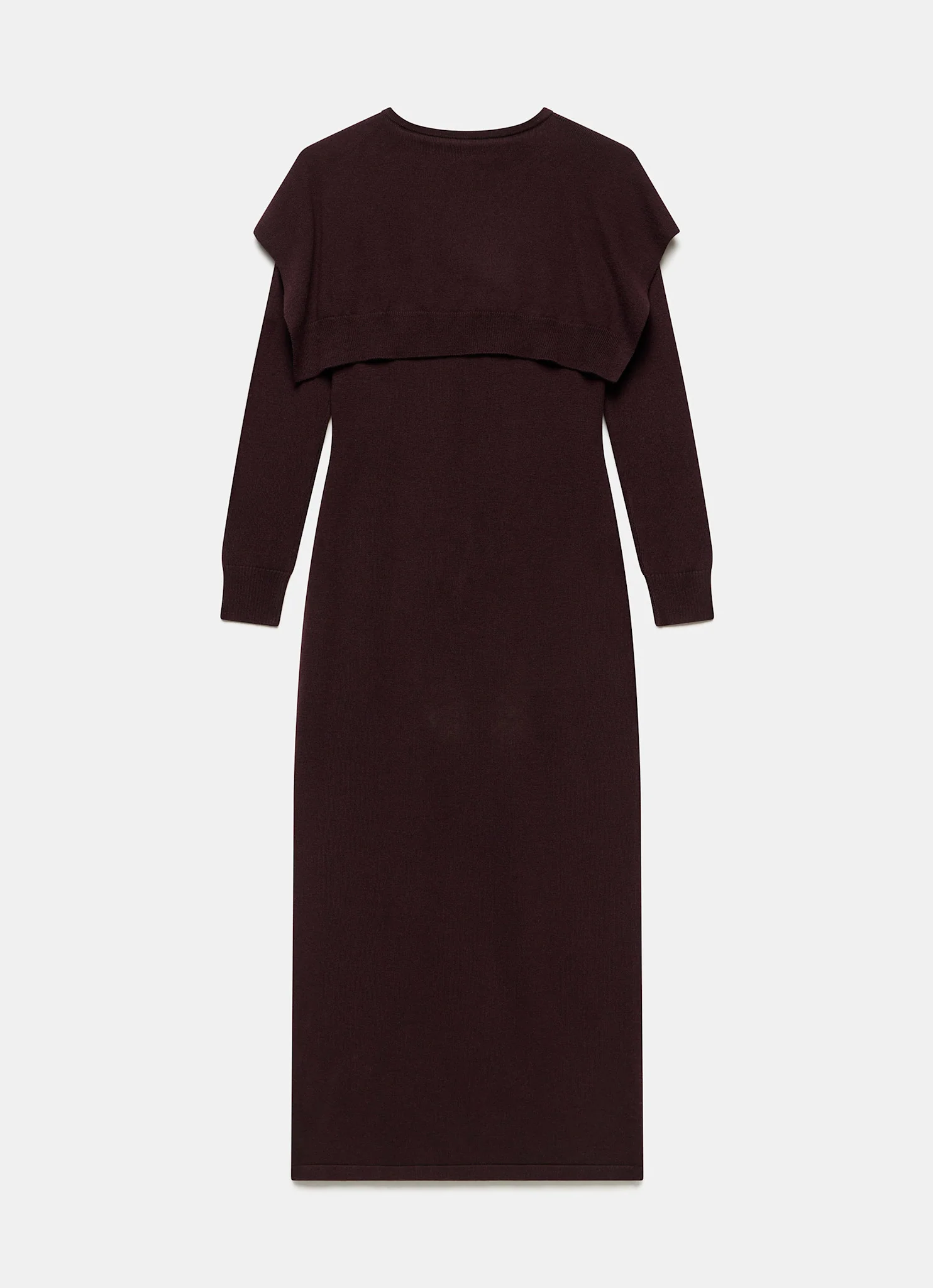 Burgundy Scarf Detail Knit Midi Dress - Image 8