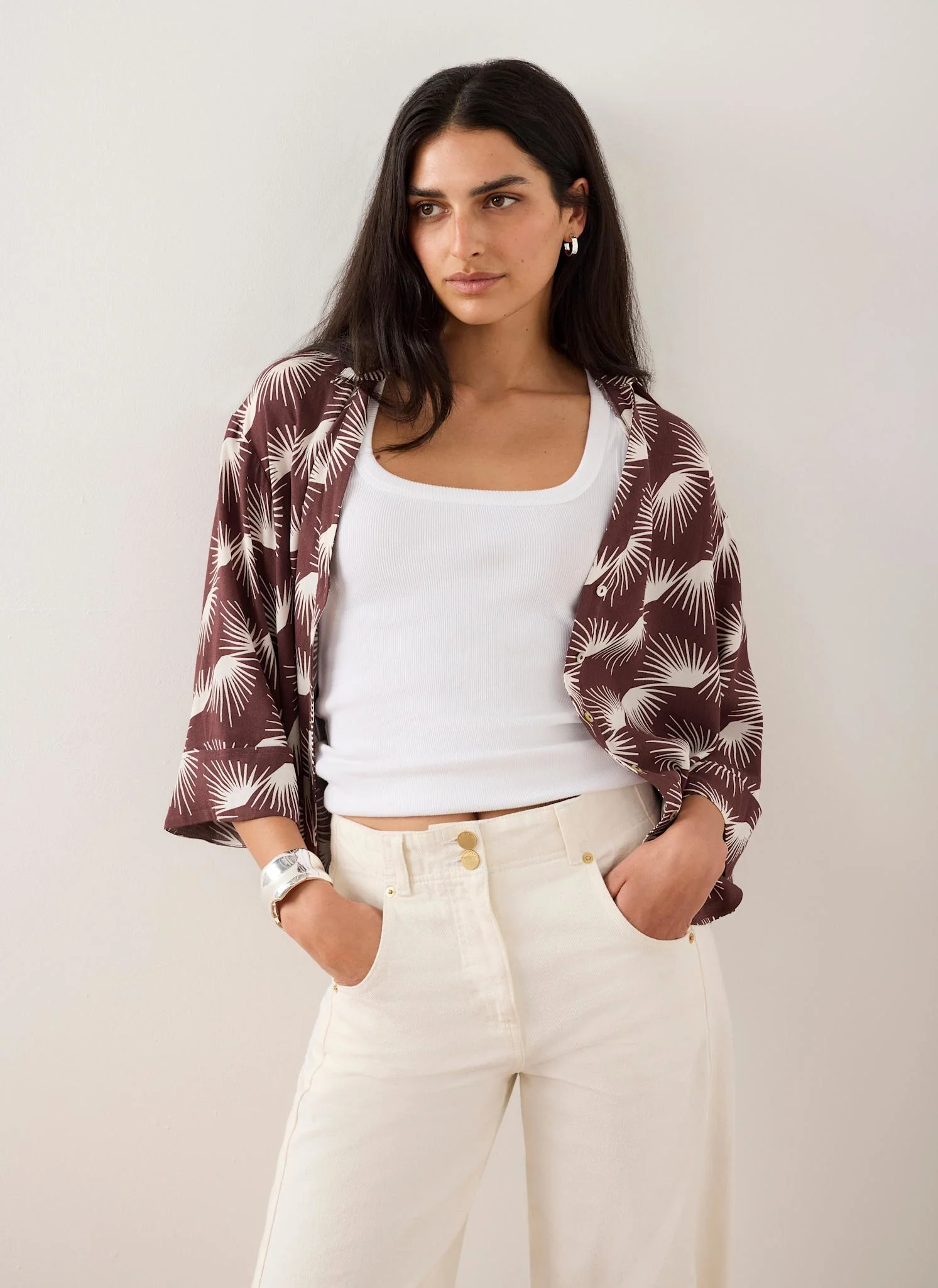 Burgundy Graphic Print Shirt - Image 3