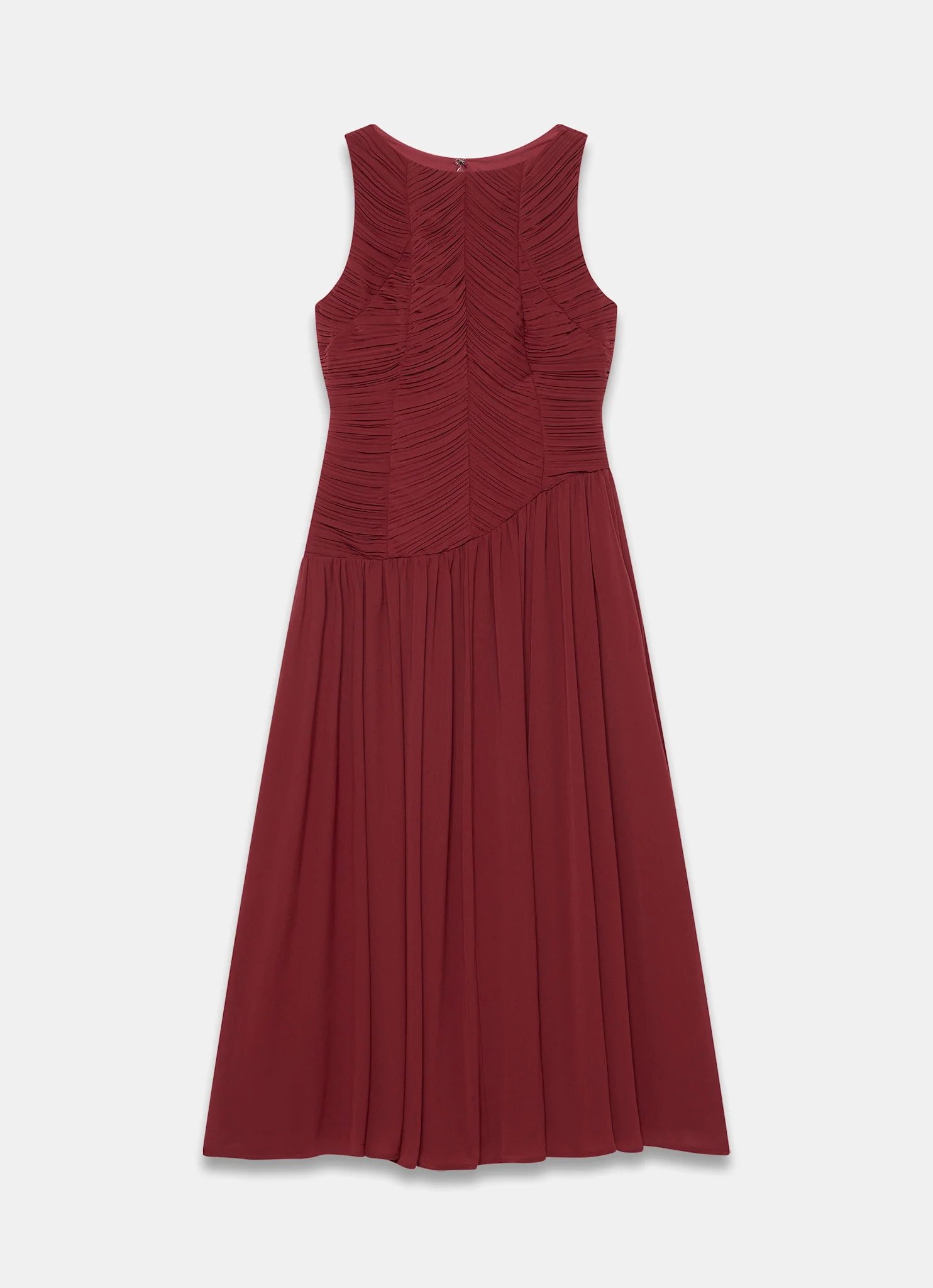 Burgundy Ruched Detail Maxi Dress - Image 7