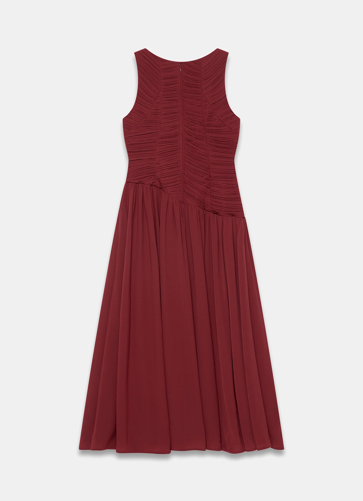Burgundy Ruched Detail Maxi Dress - Image 8