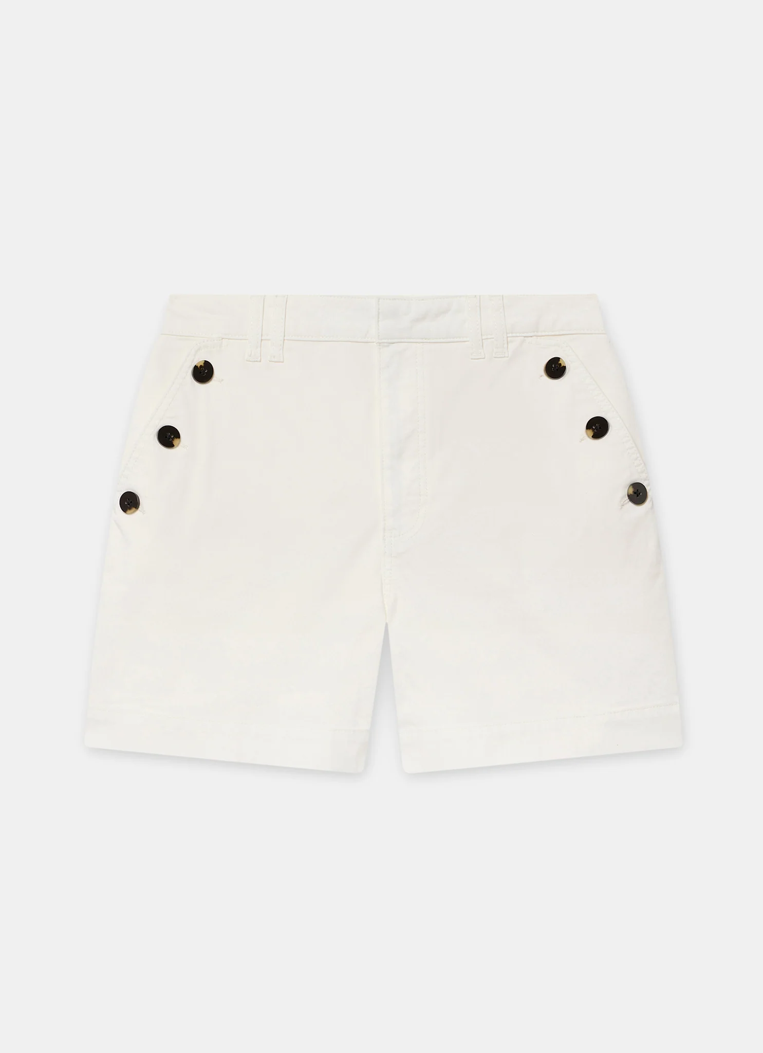 White Button Front Chino Shorts - Image 5