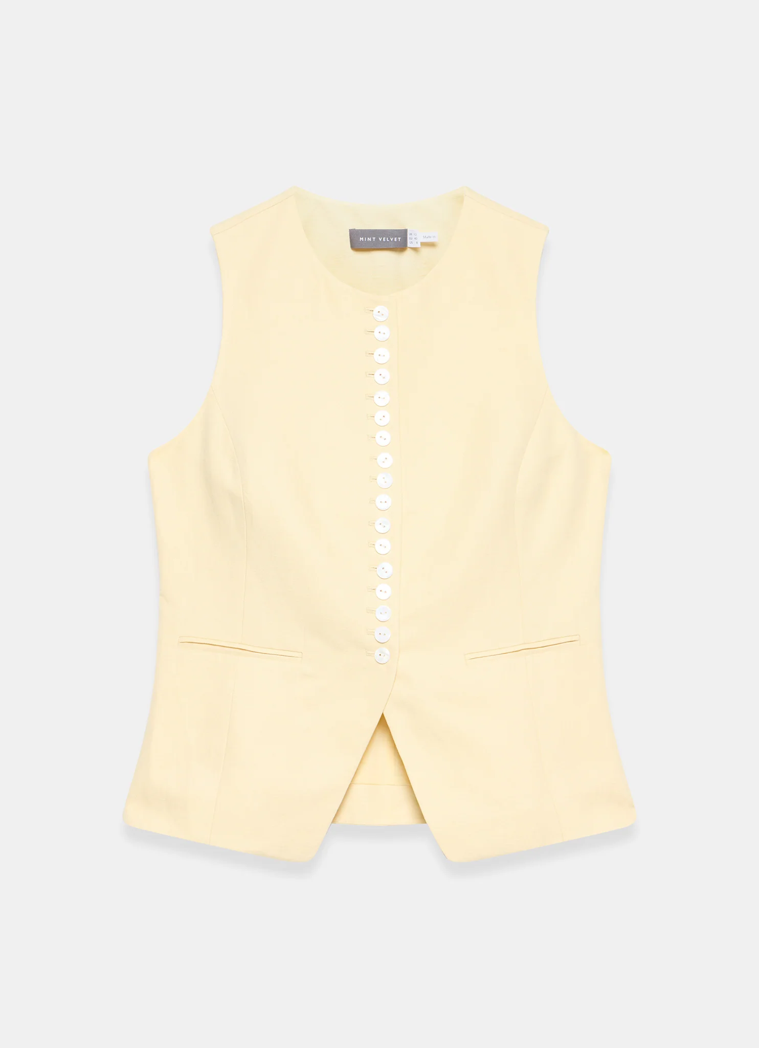 Yellow Linen Blend Longline Waistcoat - Image 7