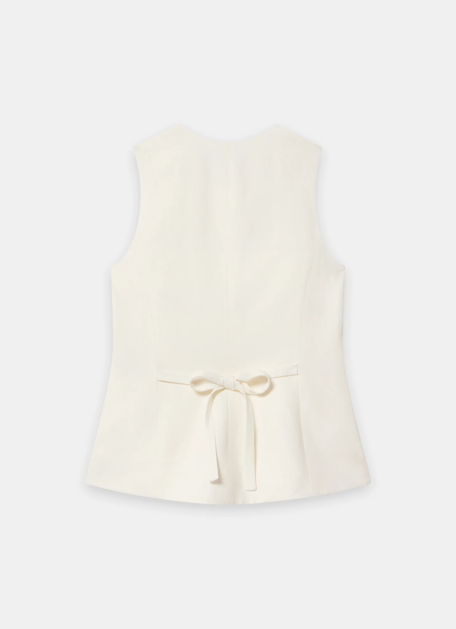 Cream Linen Blend Longline Waistcoat - Image 7