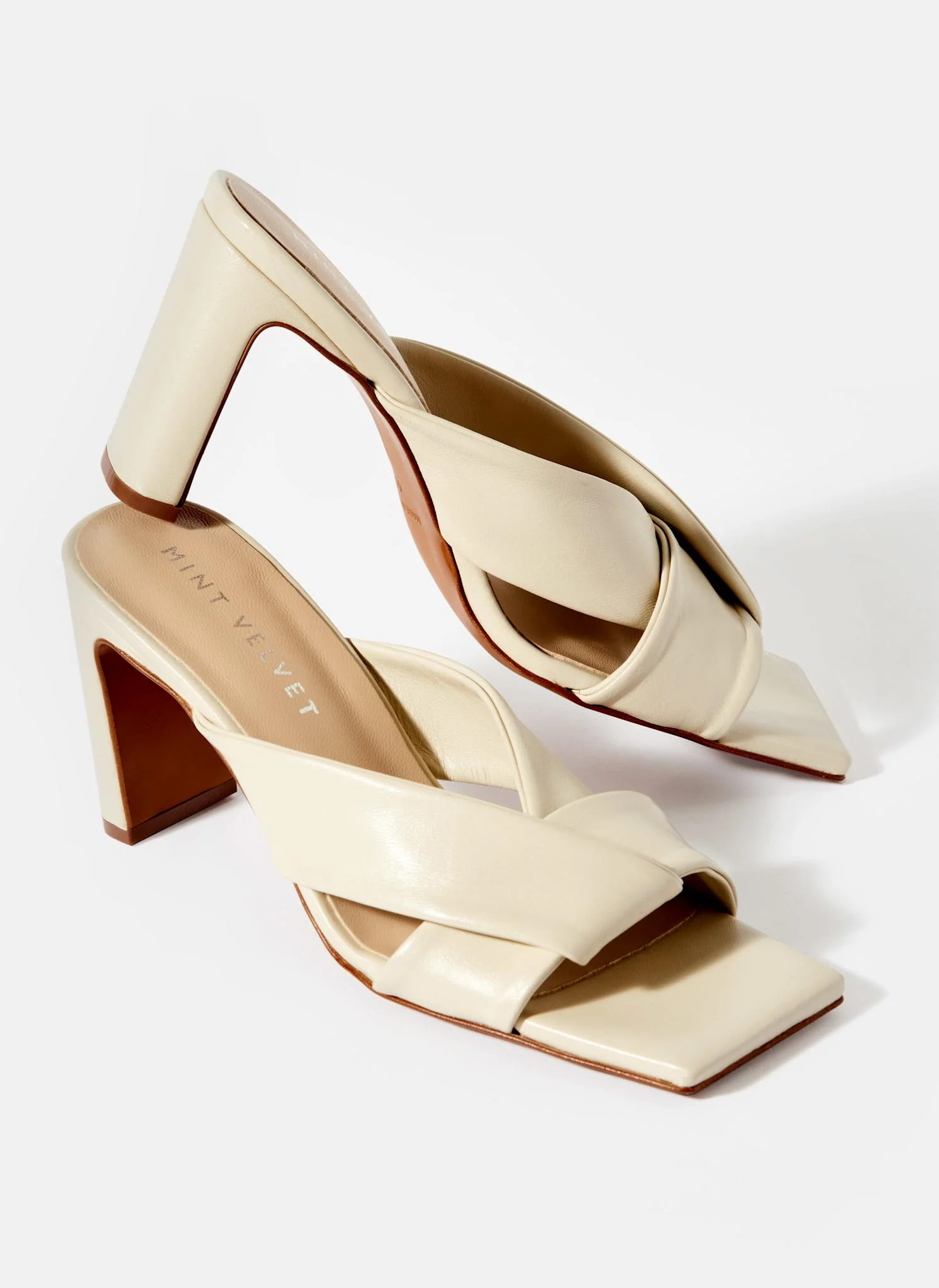 Cally Cream Leather Mules - Image 3